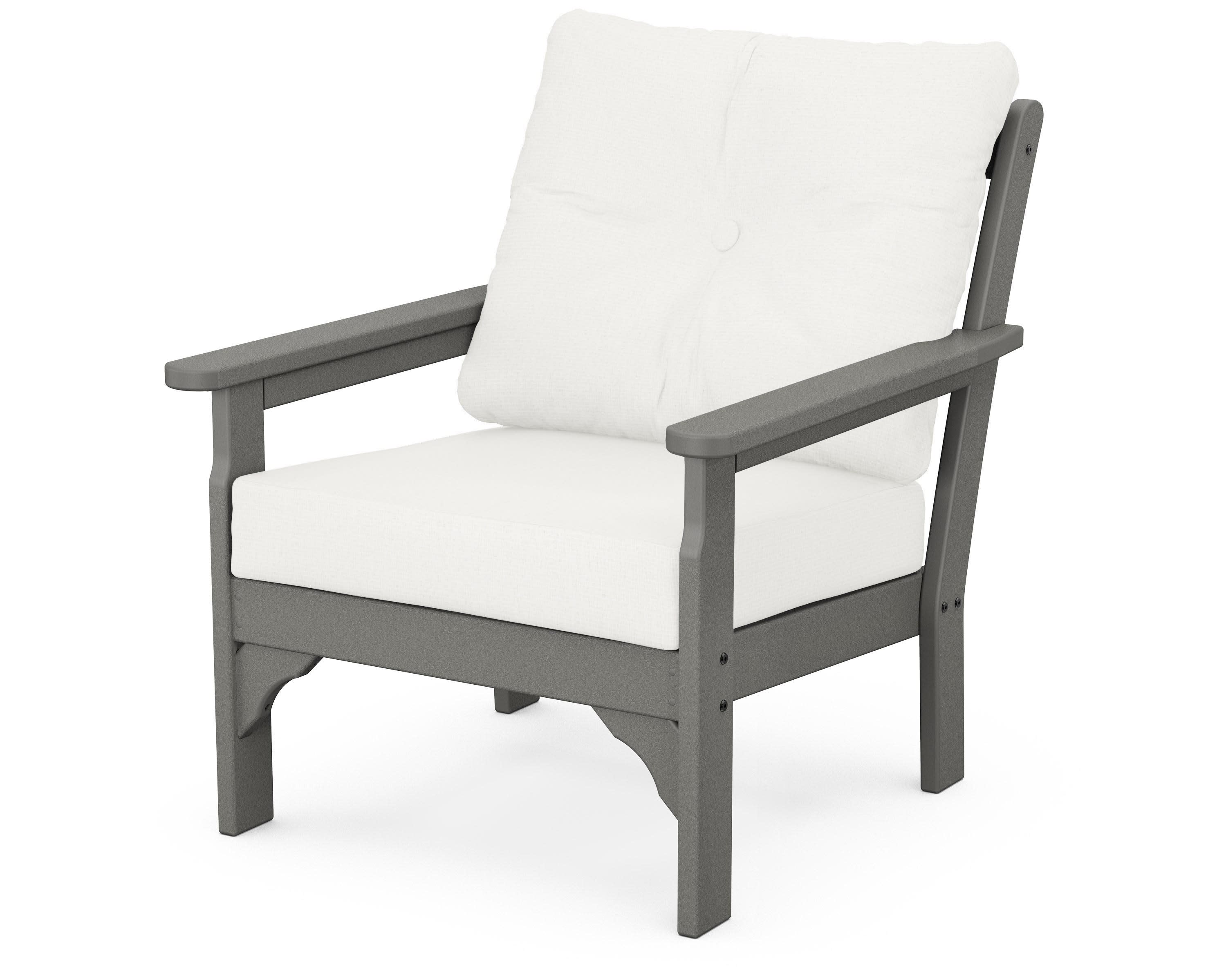 Vineyard Deep Seating Chair in Slate Grey / Natural Linen