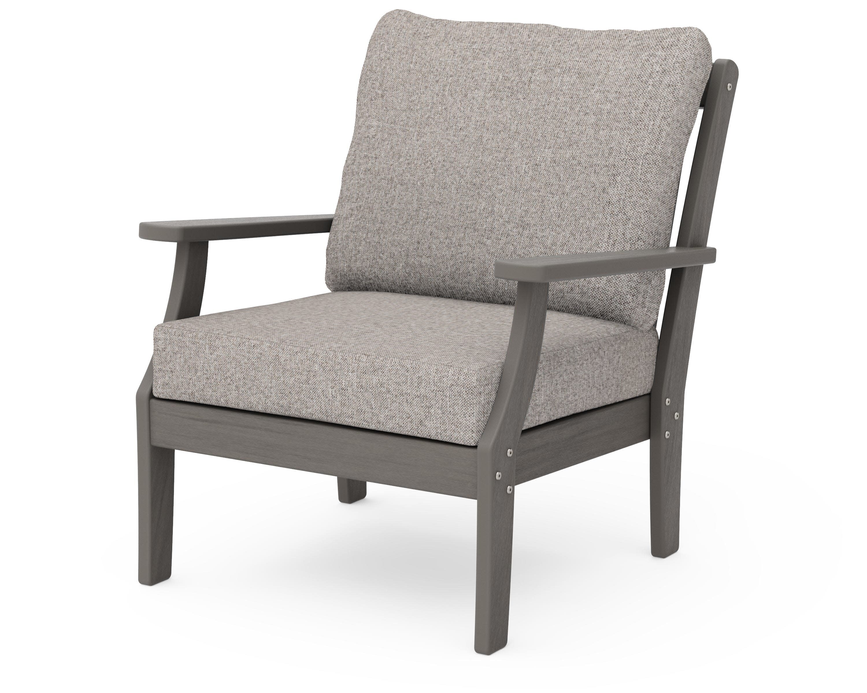 Braxton Deep Seating Chair in Driftwood / Weathered Tweed