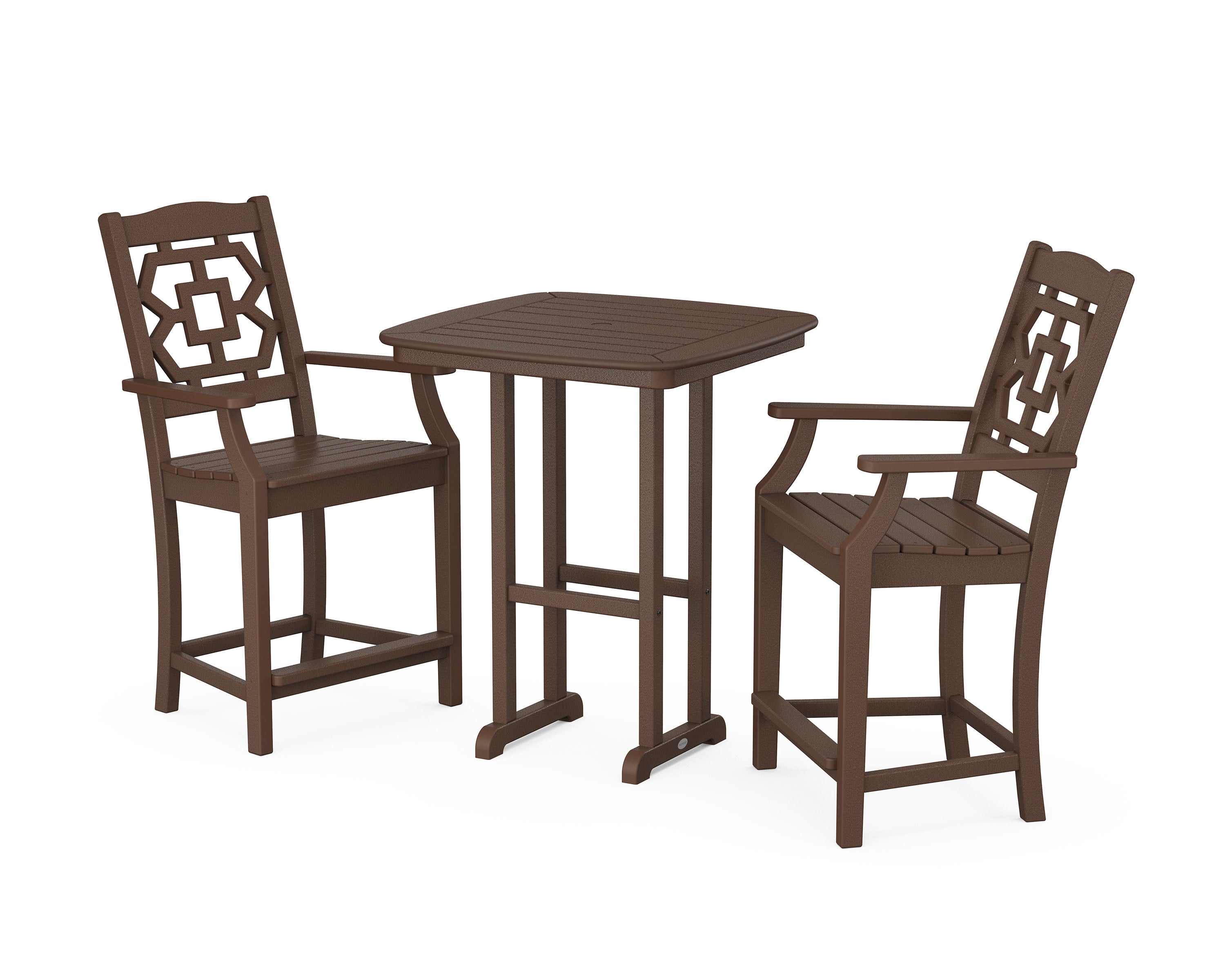 Chinoiserie 3-Piece Counter Set in Mahogany
