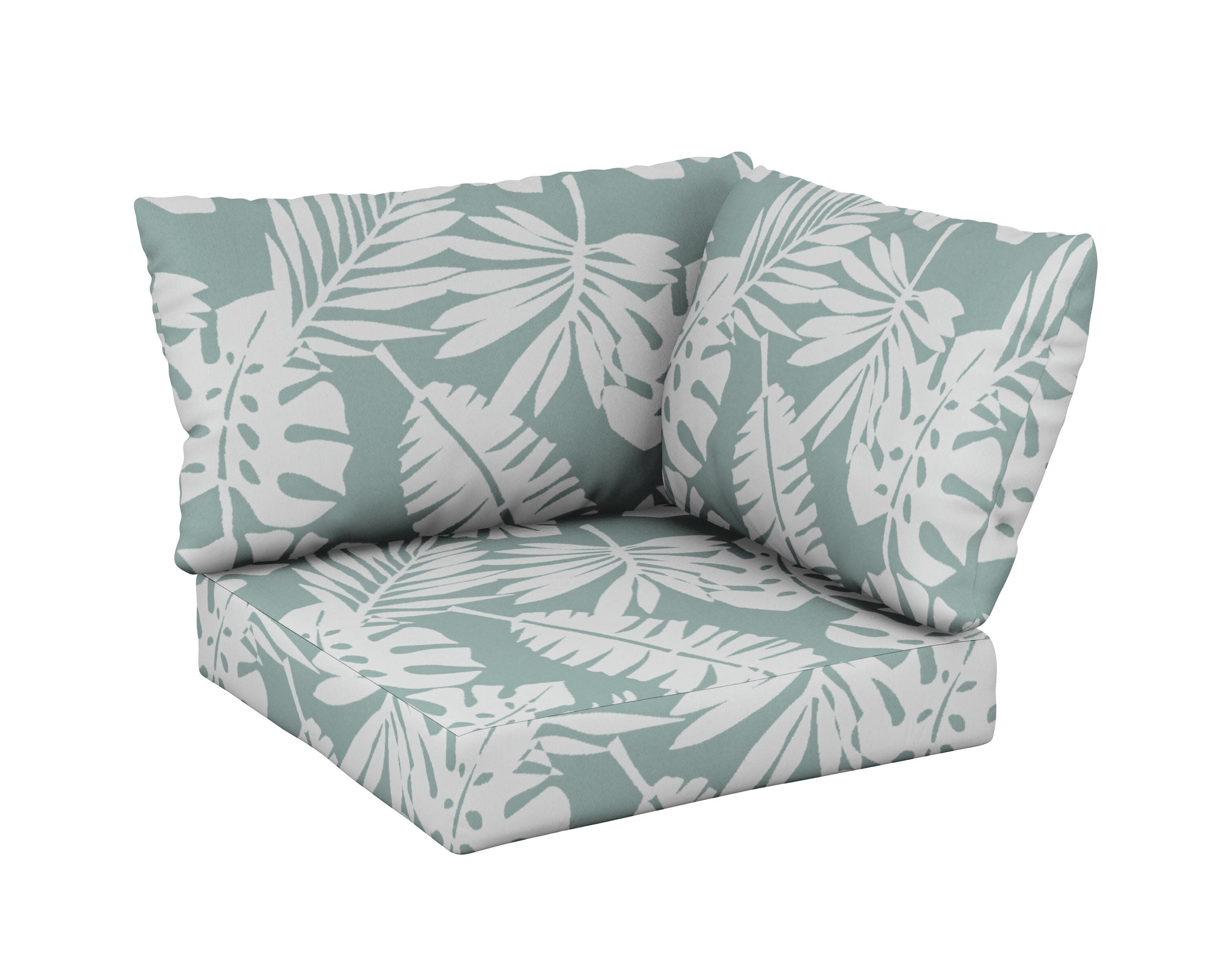 Modular Corner Cushion Set in Leaf Glacier Spa