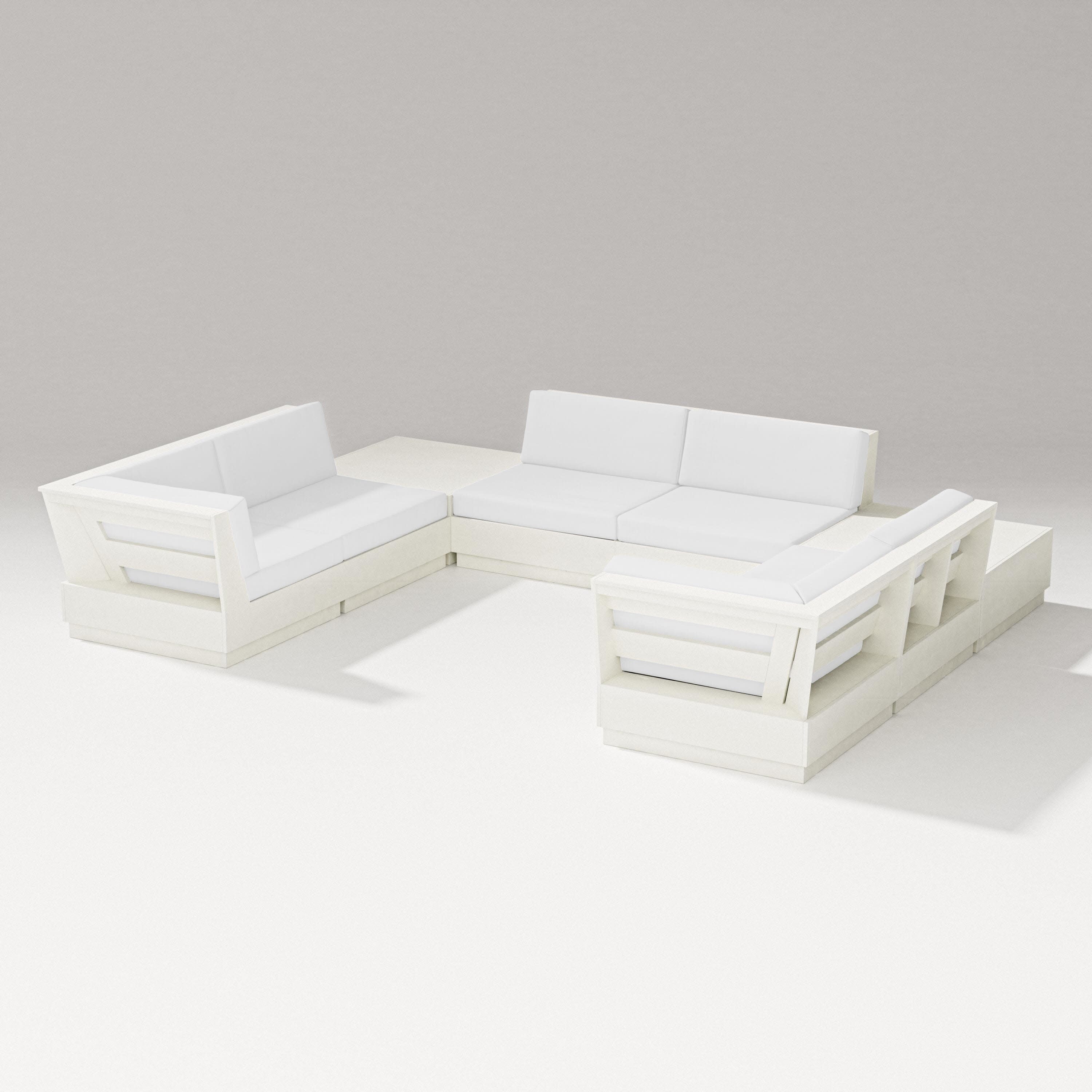 Elevate 8-Piece U-Shaped Sectional in Vintage White / Natural