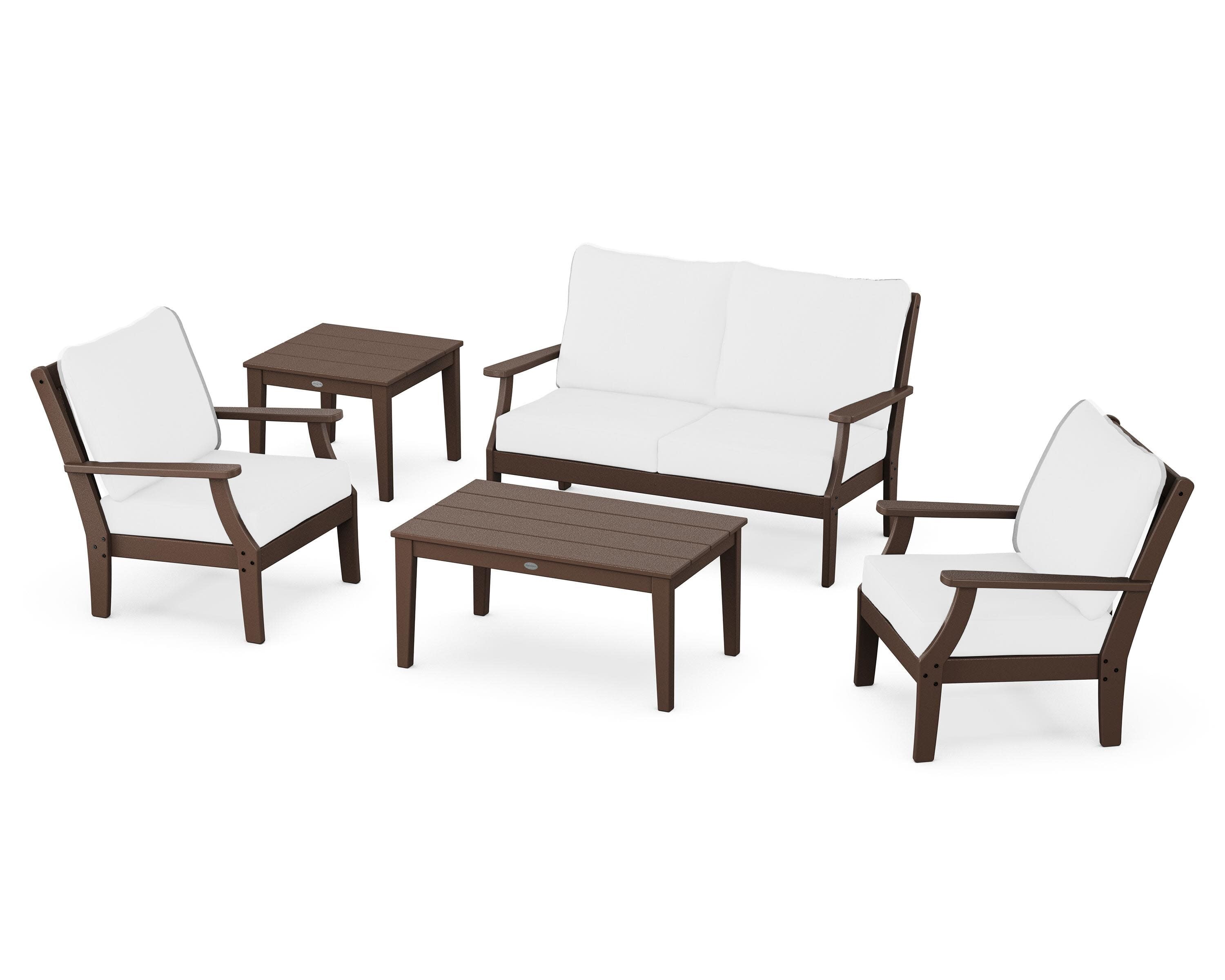 Braxton 5-Piece Deep Seating Set in Mahogany / Natural