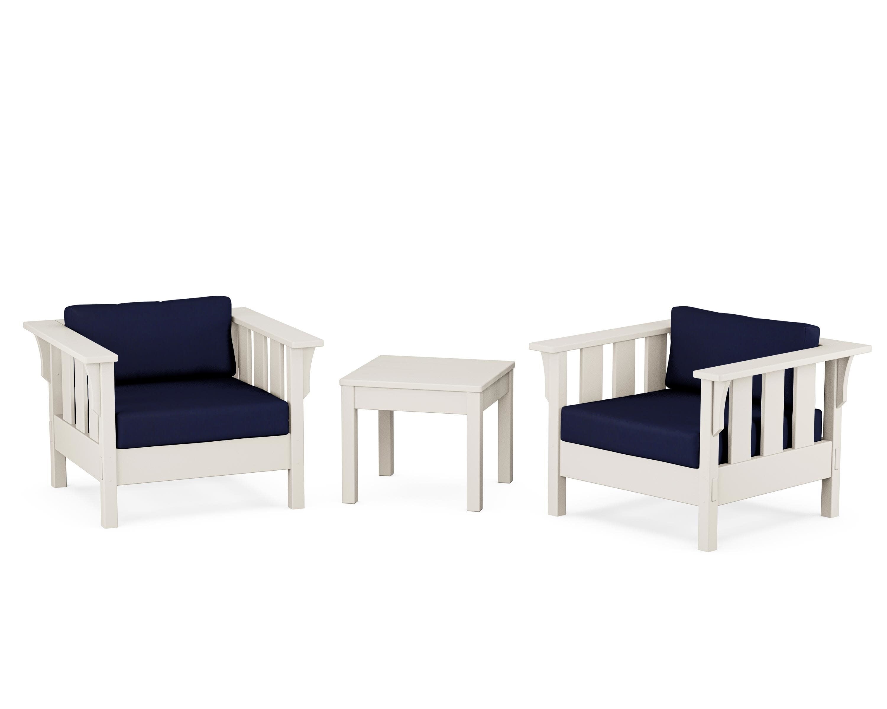 Acadia 3-Piece Deep Seating Set in Sand / Navy