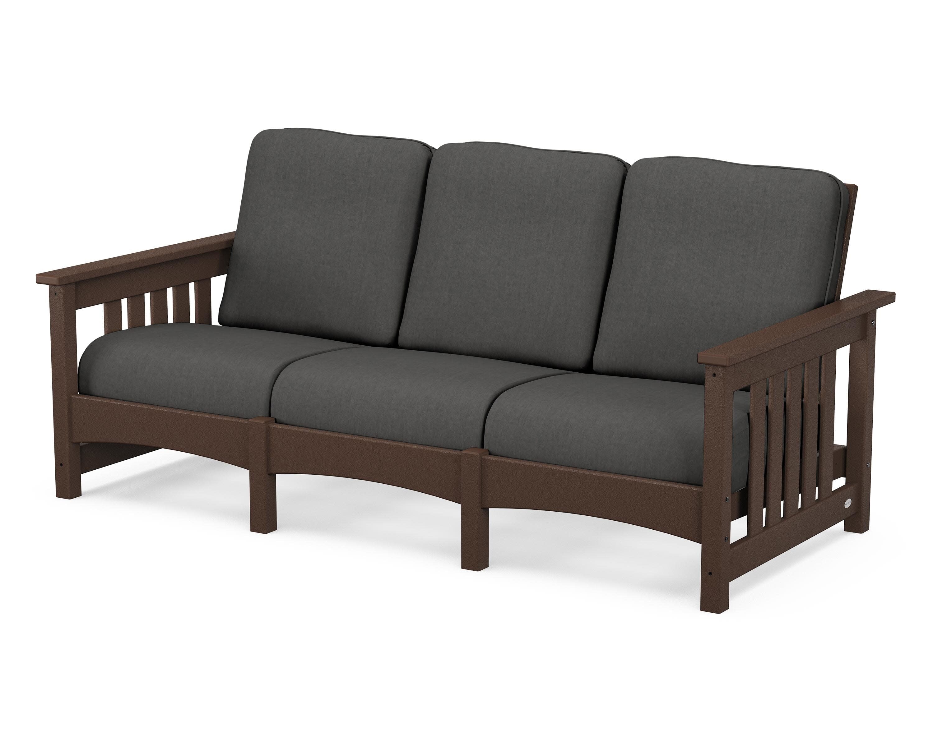 Club Mission Sofa in Mahogany / Spectrum Carbon
