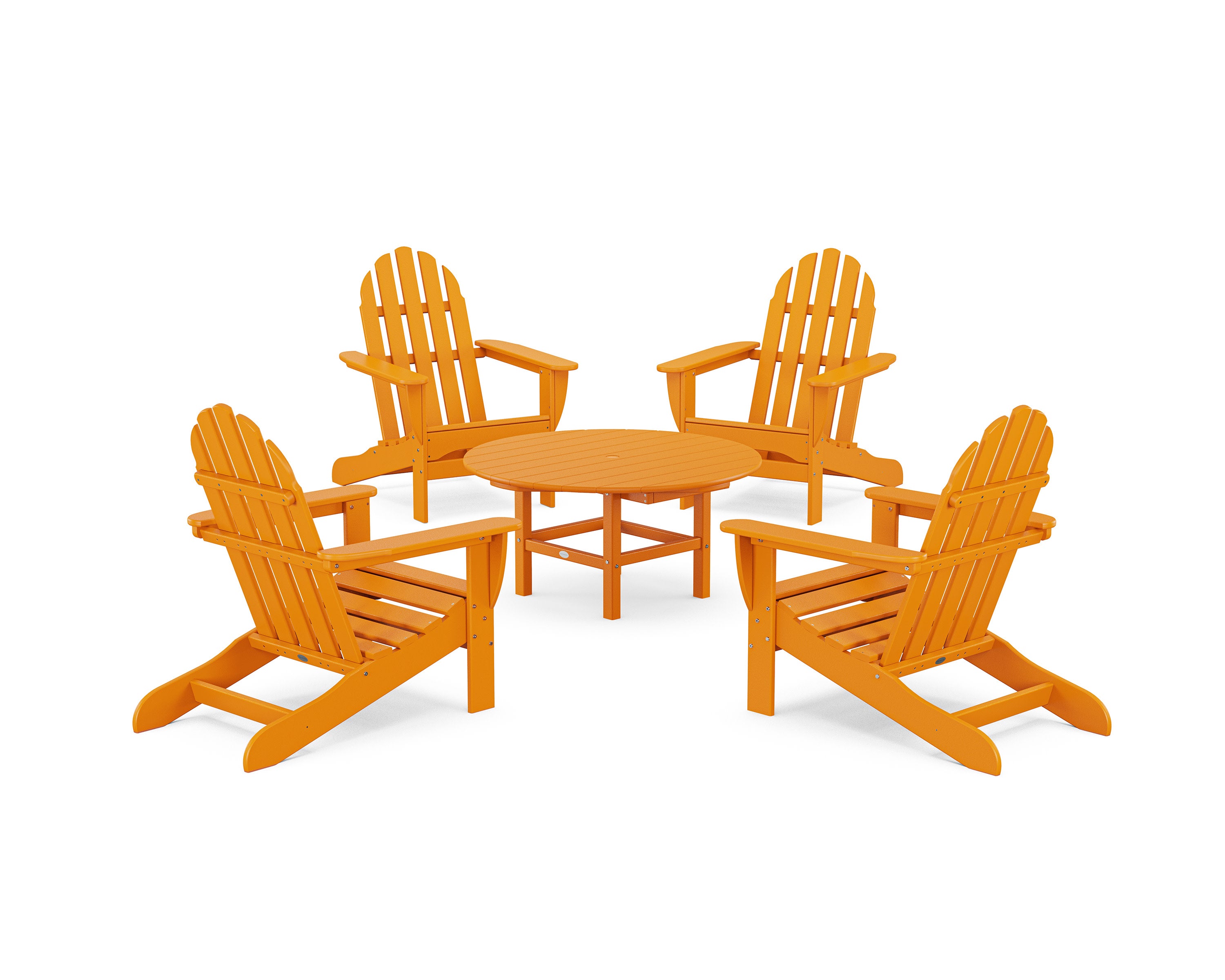 Classic Adirondack 5-Piece Conversation Set in Tangerine