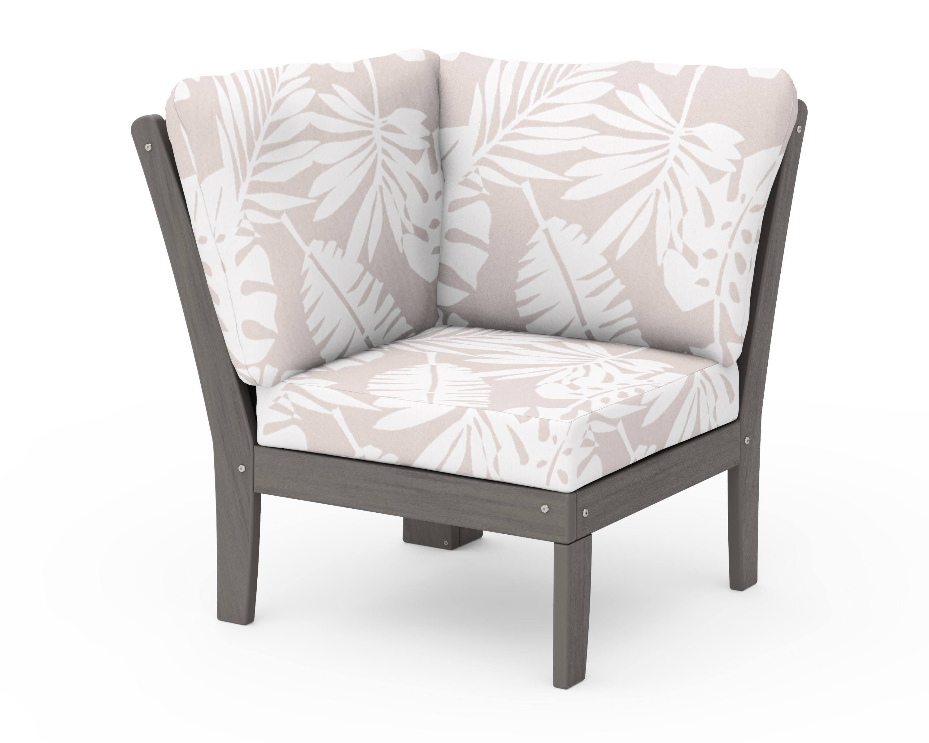 Braxton Modular Corner Chair in Driftwood / Leaf Dune Burlap