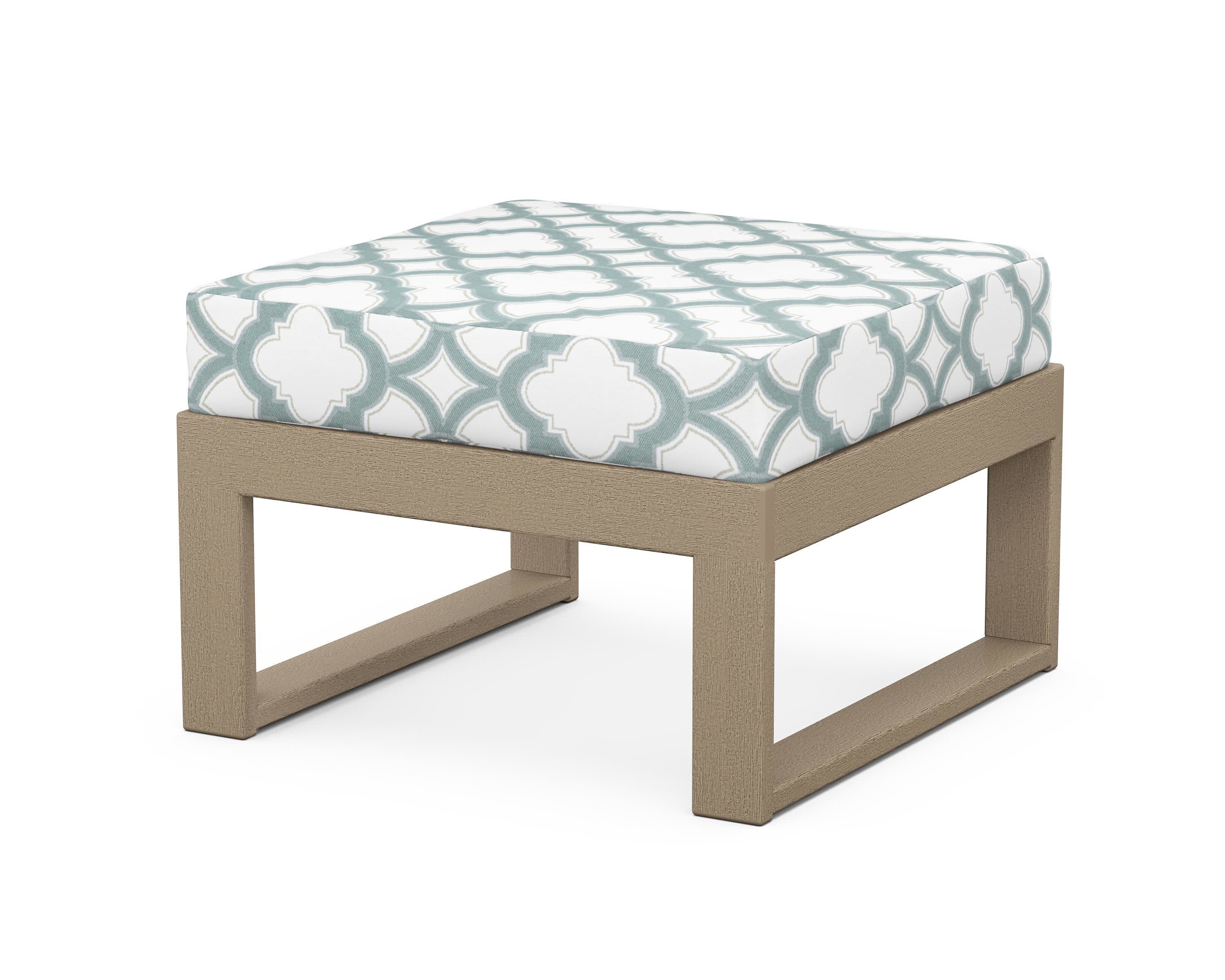 Modular Ottoman - Modern in Vintage Sahara / Trellis Glacier Spa