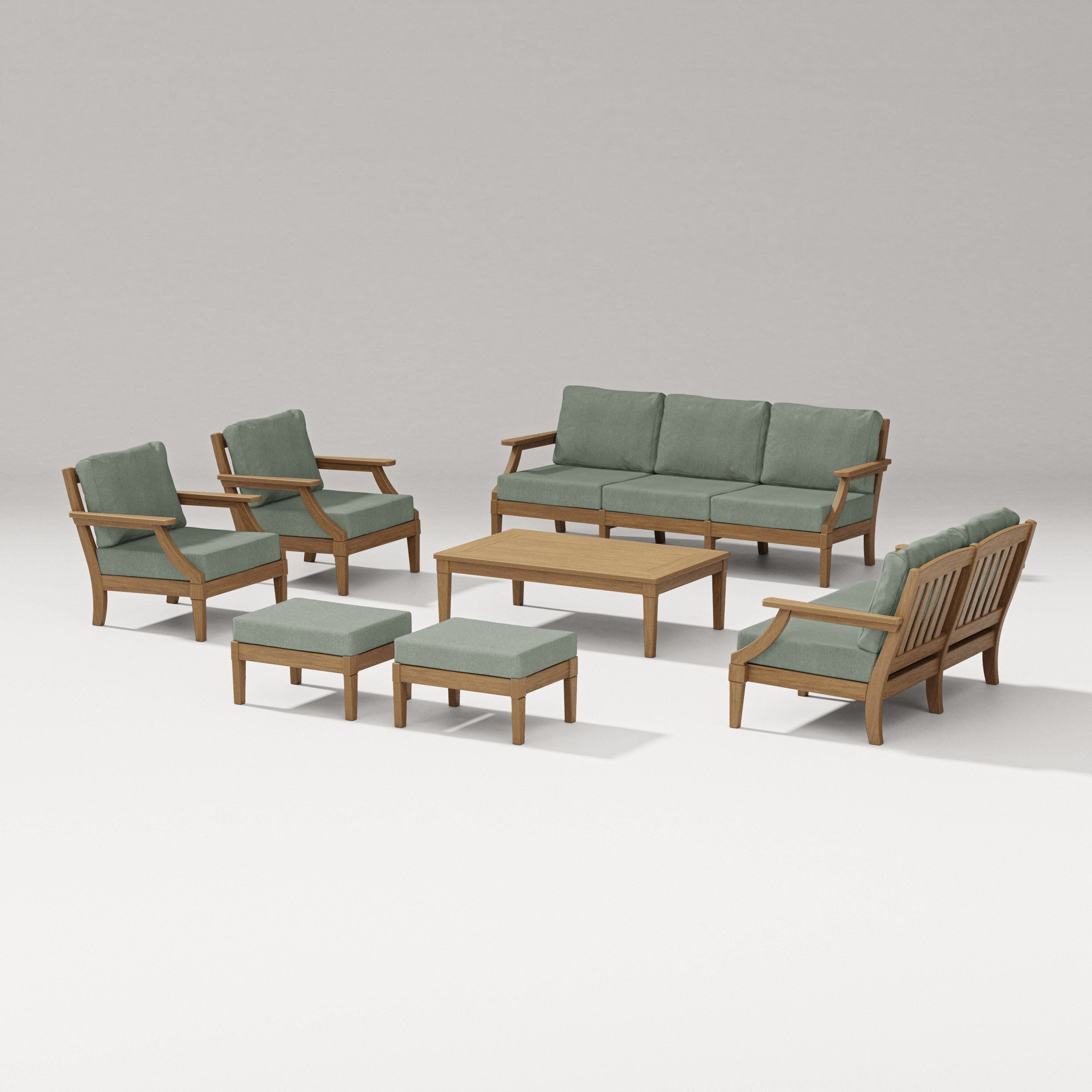 Estate 7-Piece Lounge Sofa Set in Natural / Cast Sage