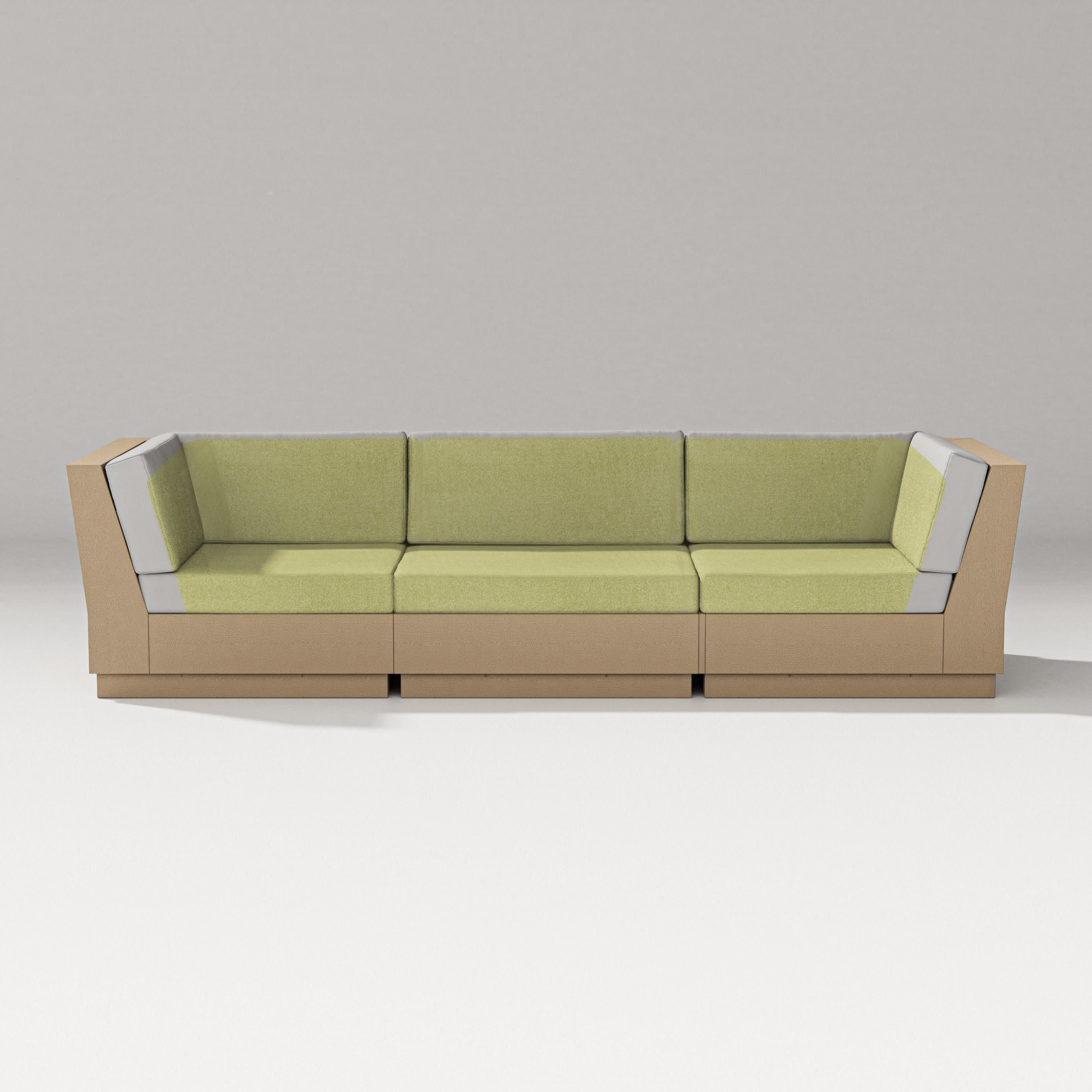 Elevate Sofa Sectional in Vintage Sahara / Chartreuse Boucle