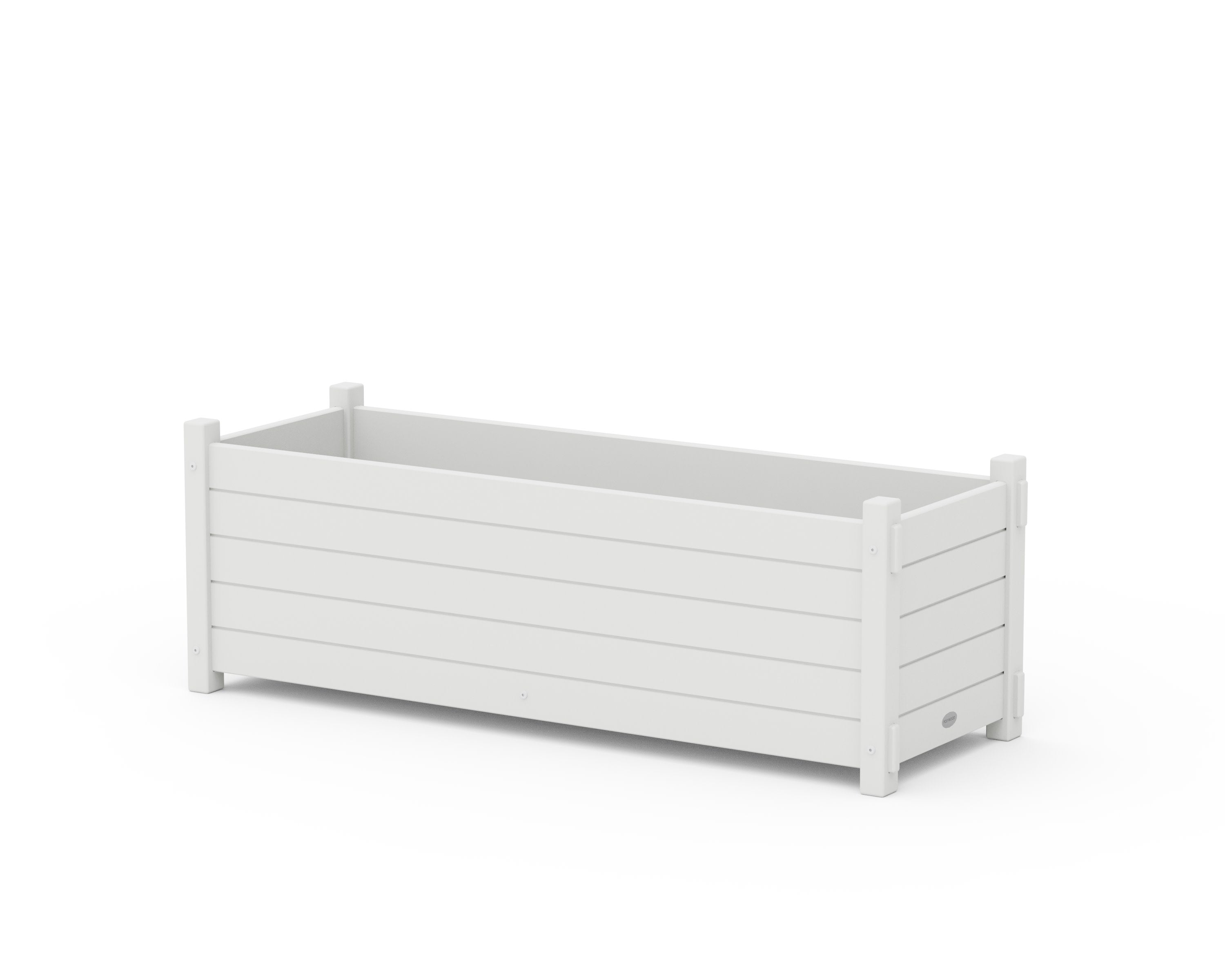 Nautical Rectangle Triple Planter Box in White