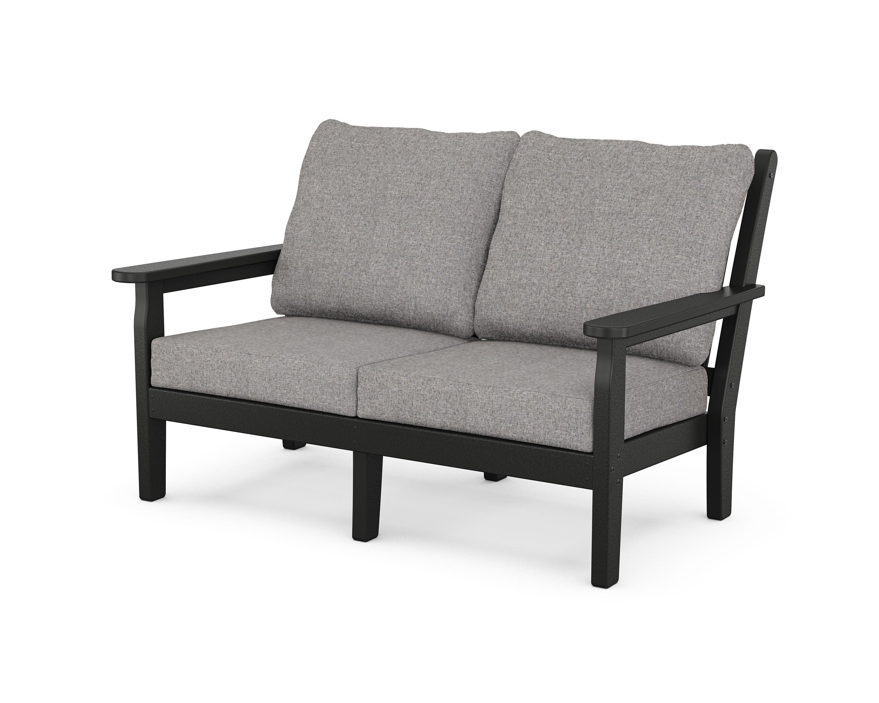 Chippendale Deep Seating Loveseat in Black / Grey Mist