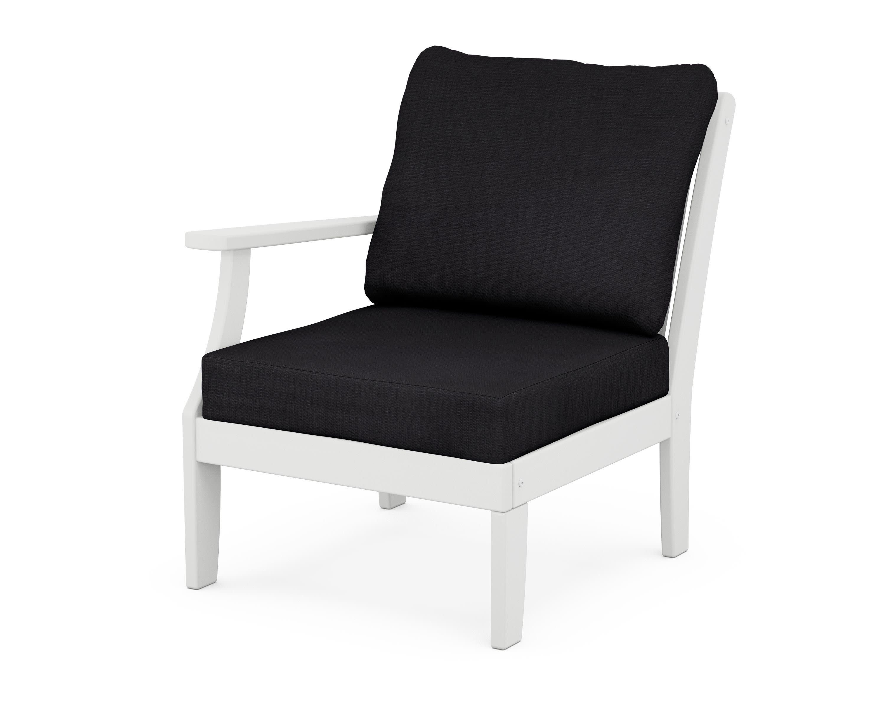 Braxton Modular Left Arm Chair in White / Midnight Linen