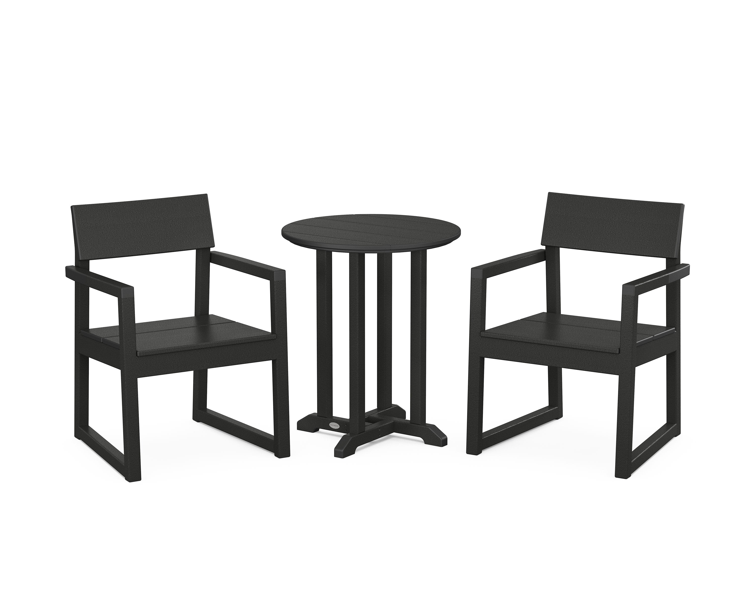 EDGE 3-Piece Round Bistro Dining Set in Black