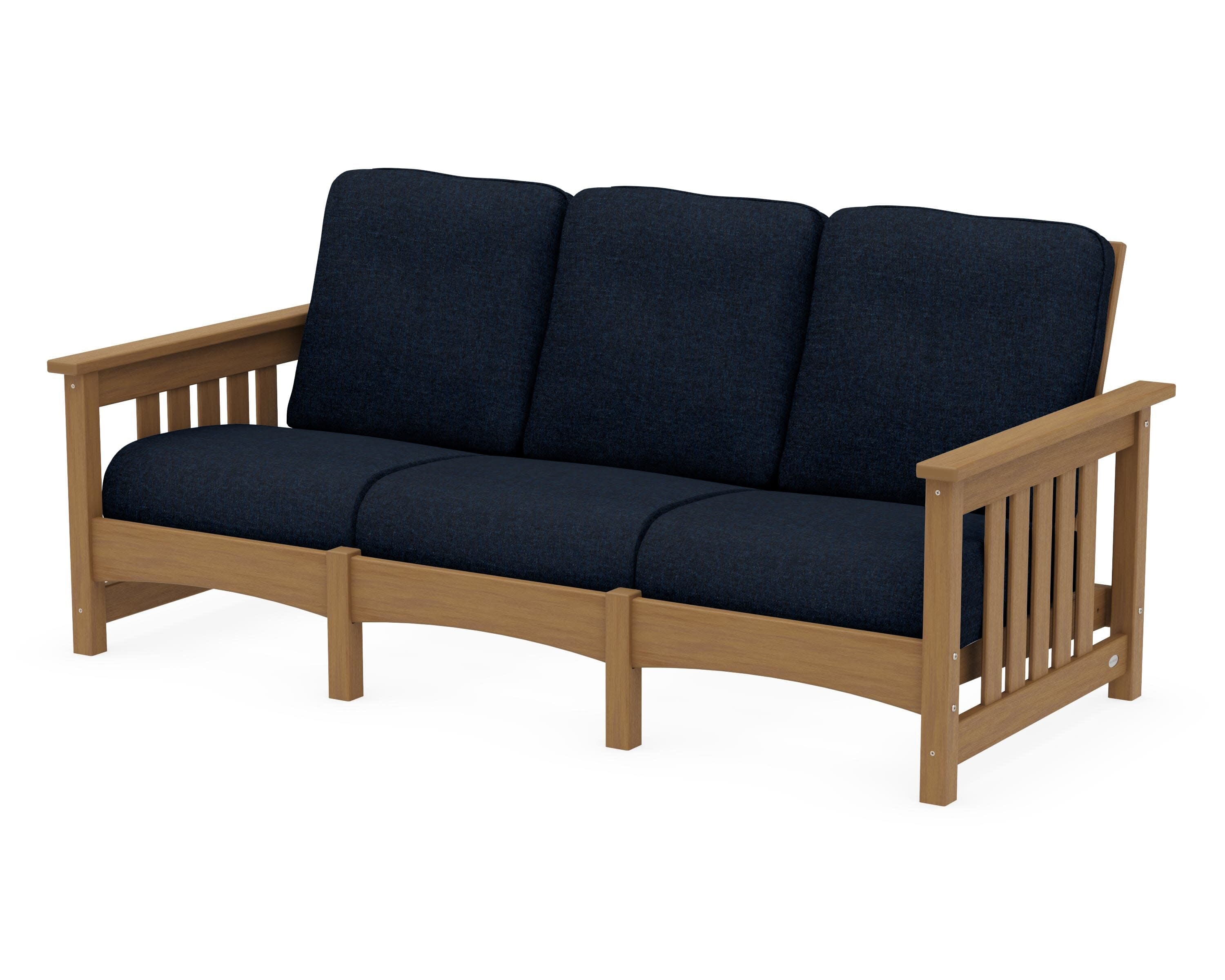 Club Mission Sofa in Natural / Marine Indigo