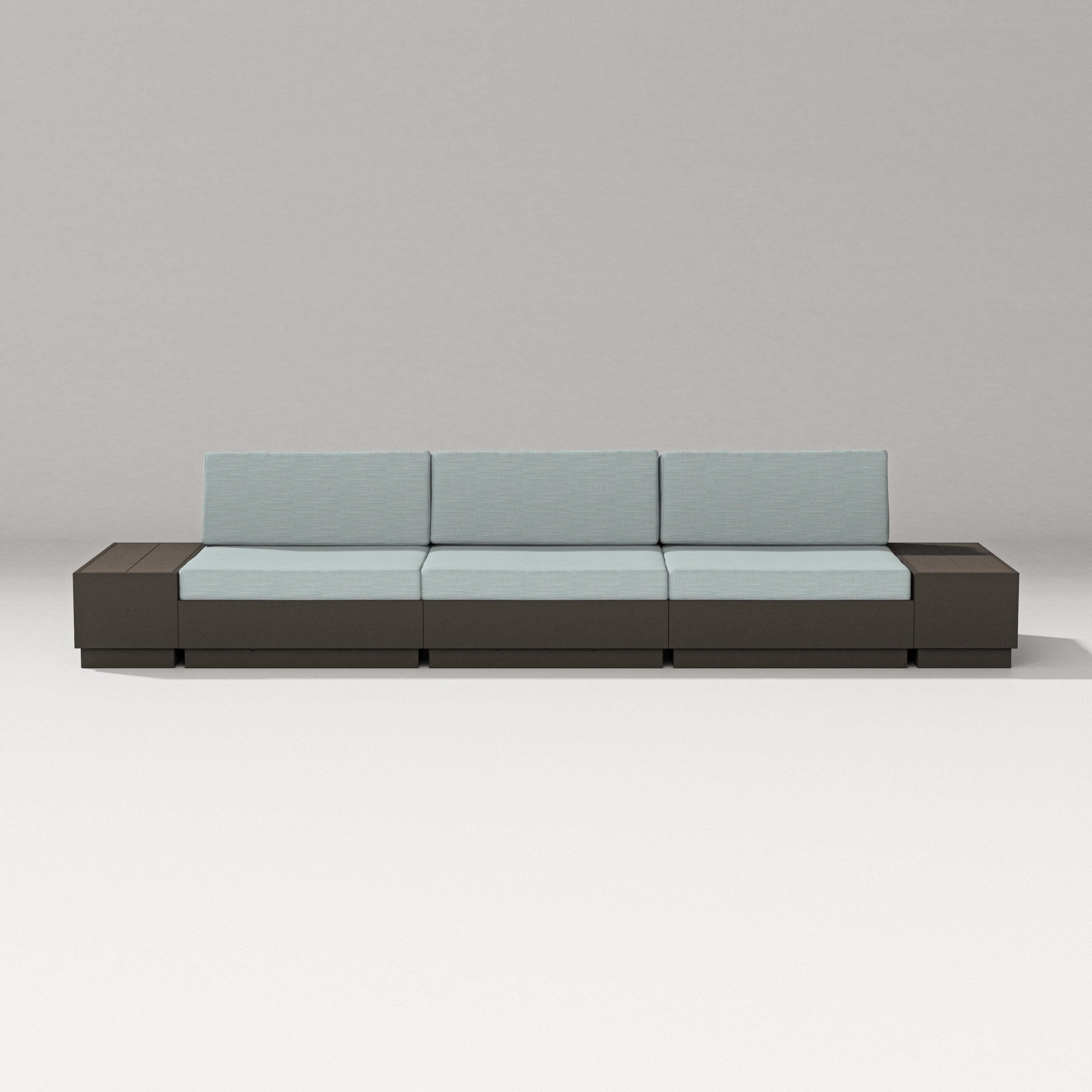 Elevate Straight Sectional in Vintage Coffee / Soothe Mist