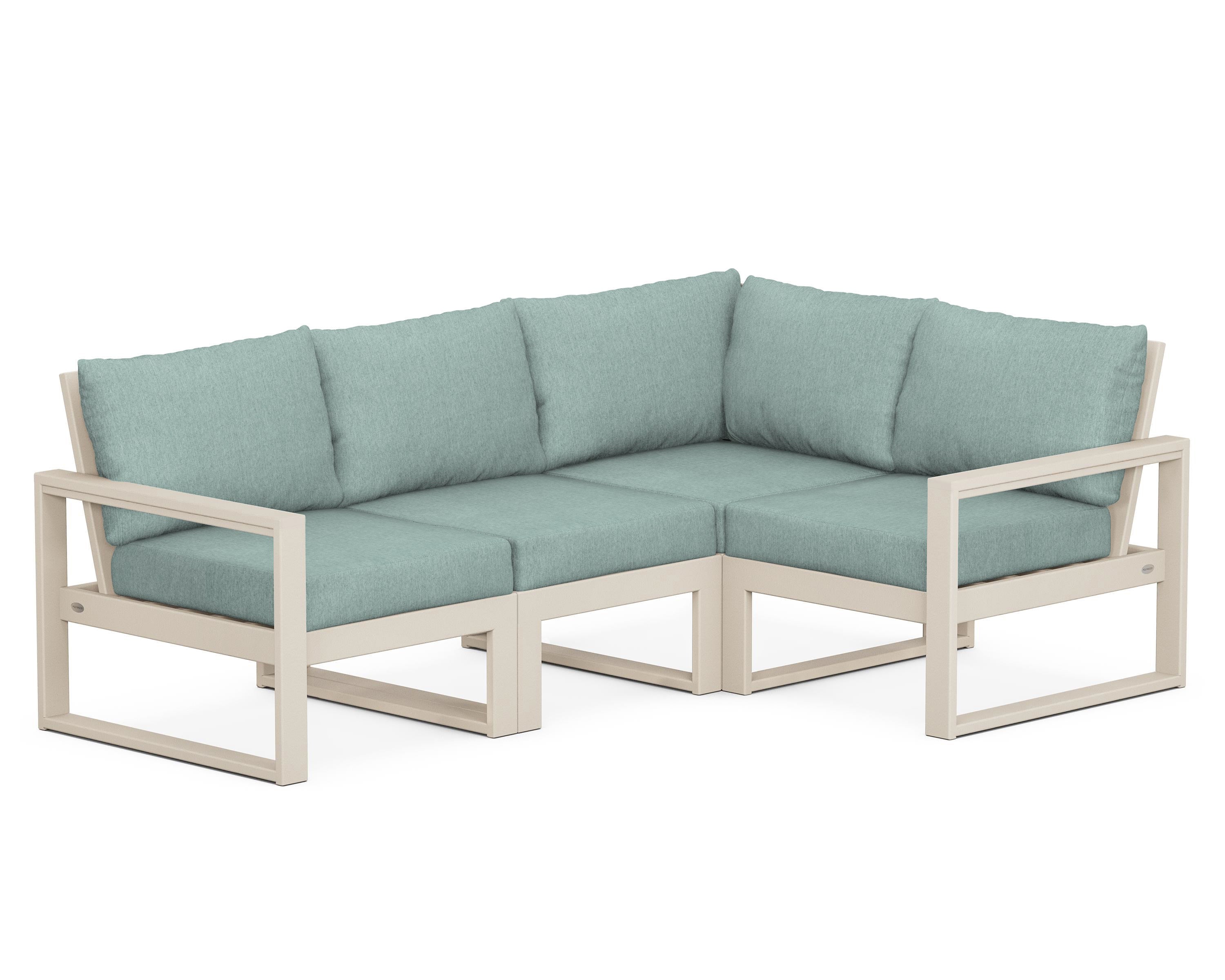 EDGE 4-Piece Modular Deep Seating Set in Sand / Glacier Spa