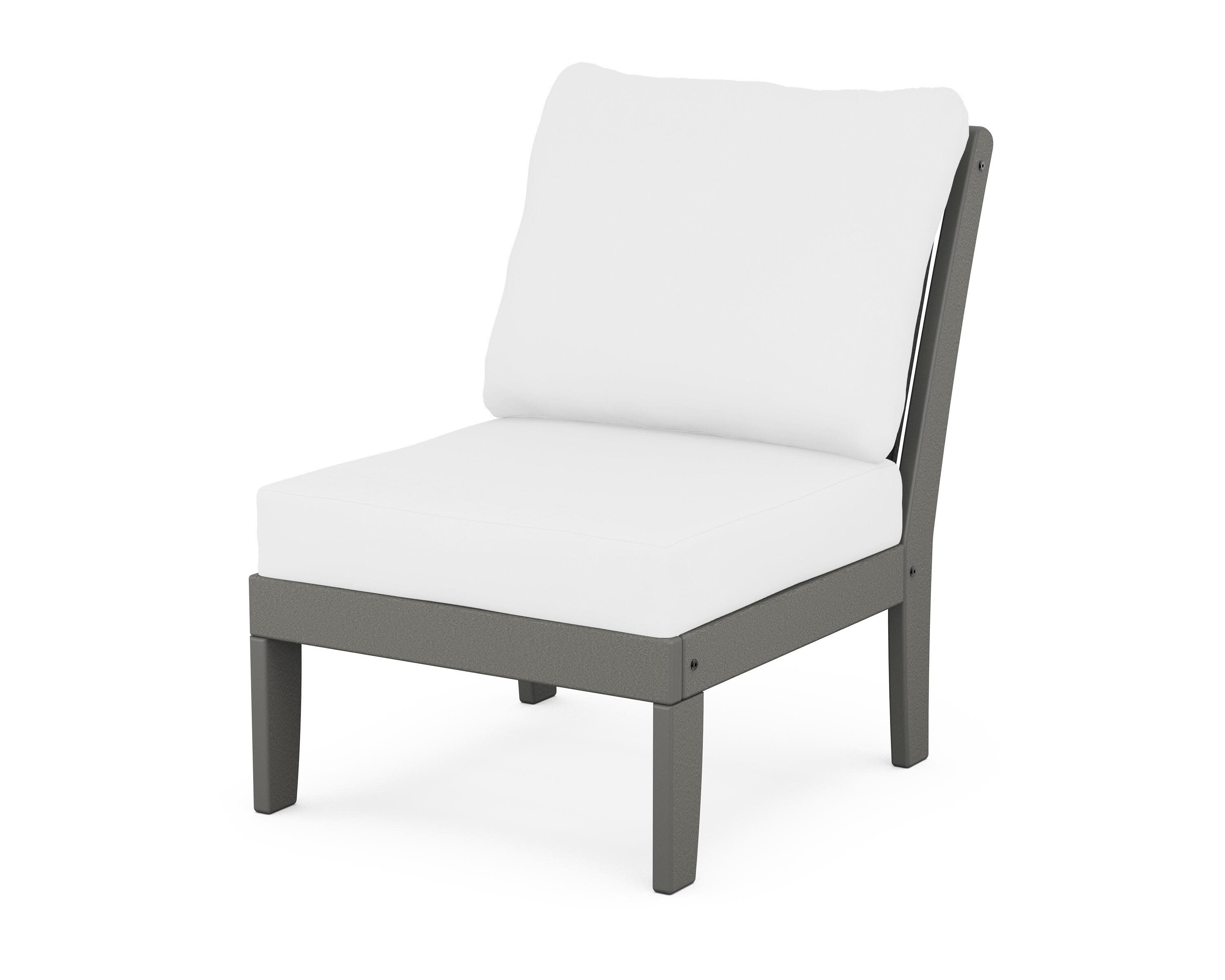 Braxton Modular Armless Chair in Slate Grey / Natural