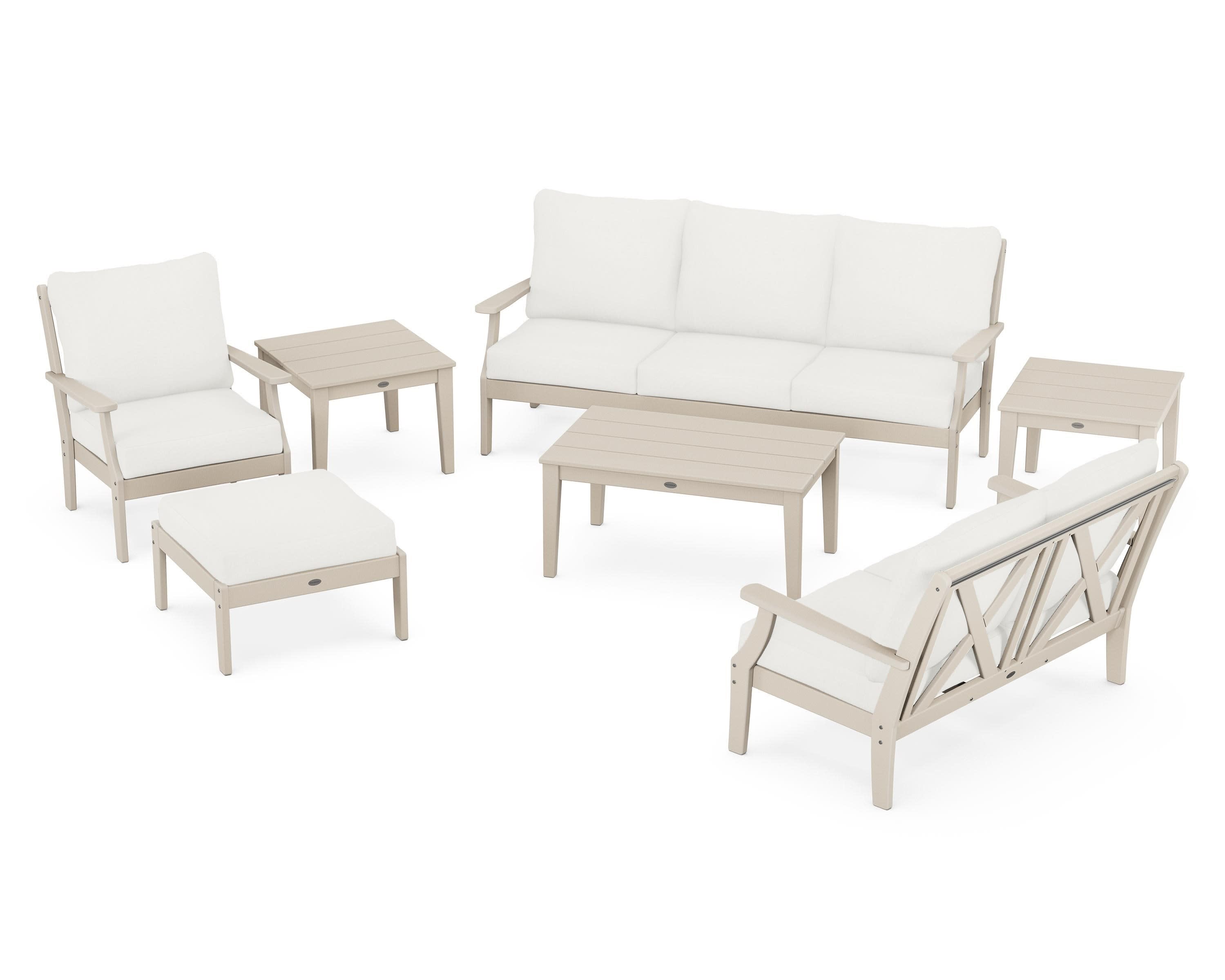 Braxton 7-Piece Deep Seating Set in Sand / Natural Linen