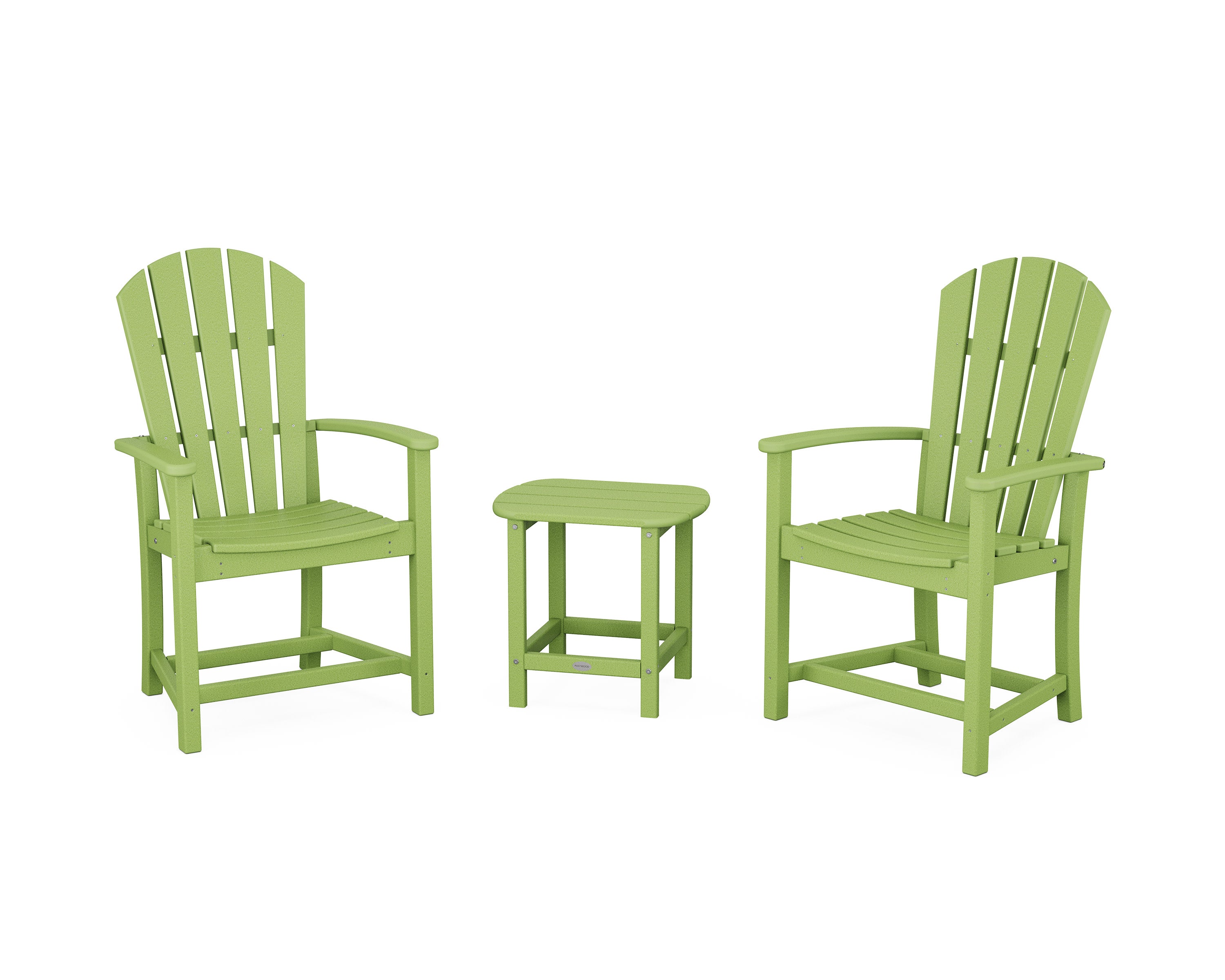 Palm Coast 3-Piece Upright Adirondack Chair Set in Lime