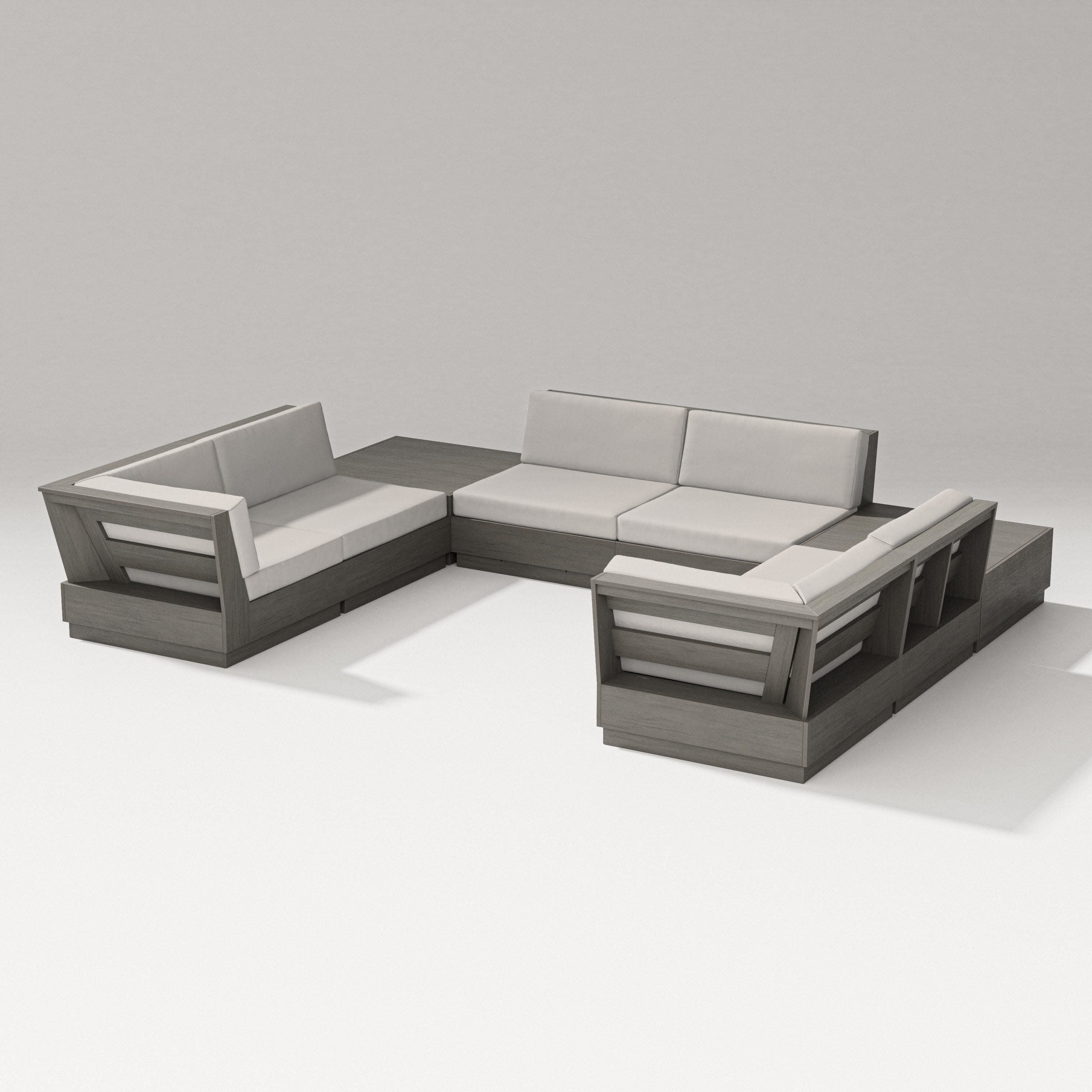 Elevate 8-Piece U-Shaped Sectional in Driftwood / Cast Ash