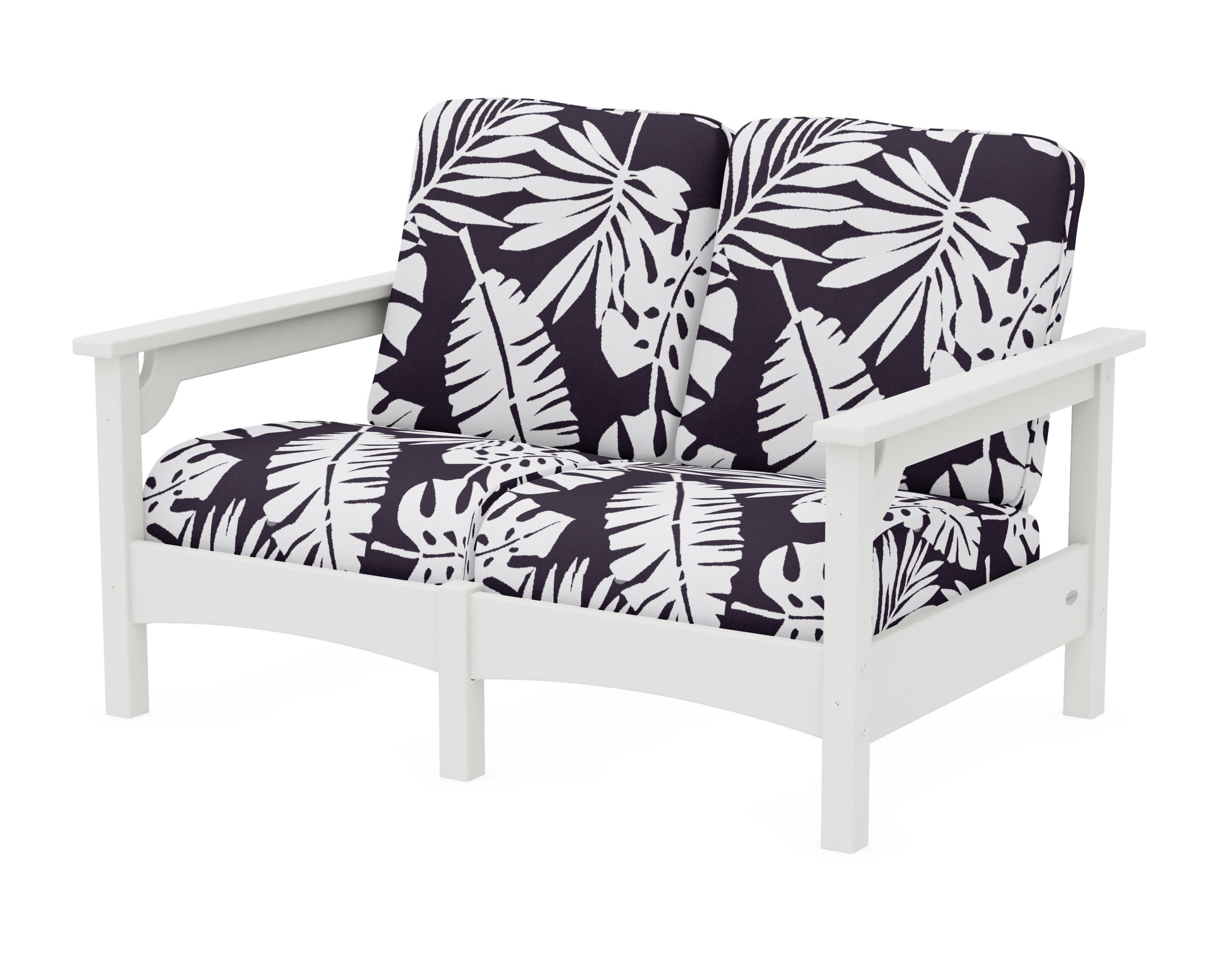 Club Loveseat in Vintage White / Leaf Navy