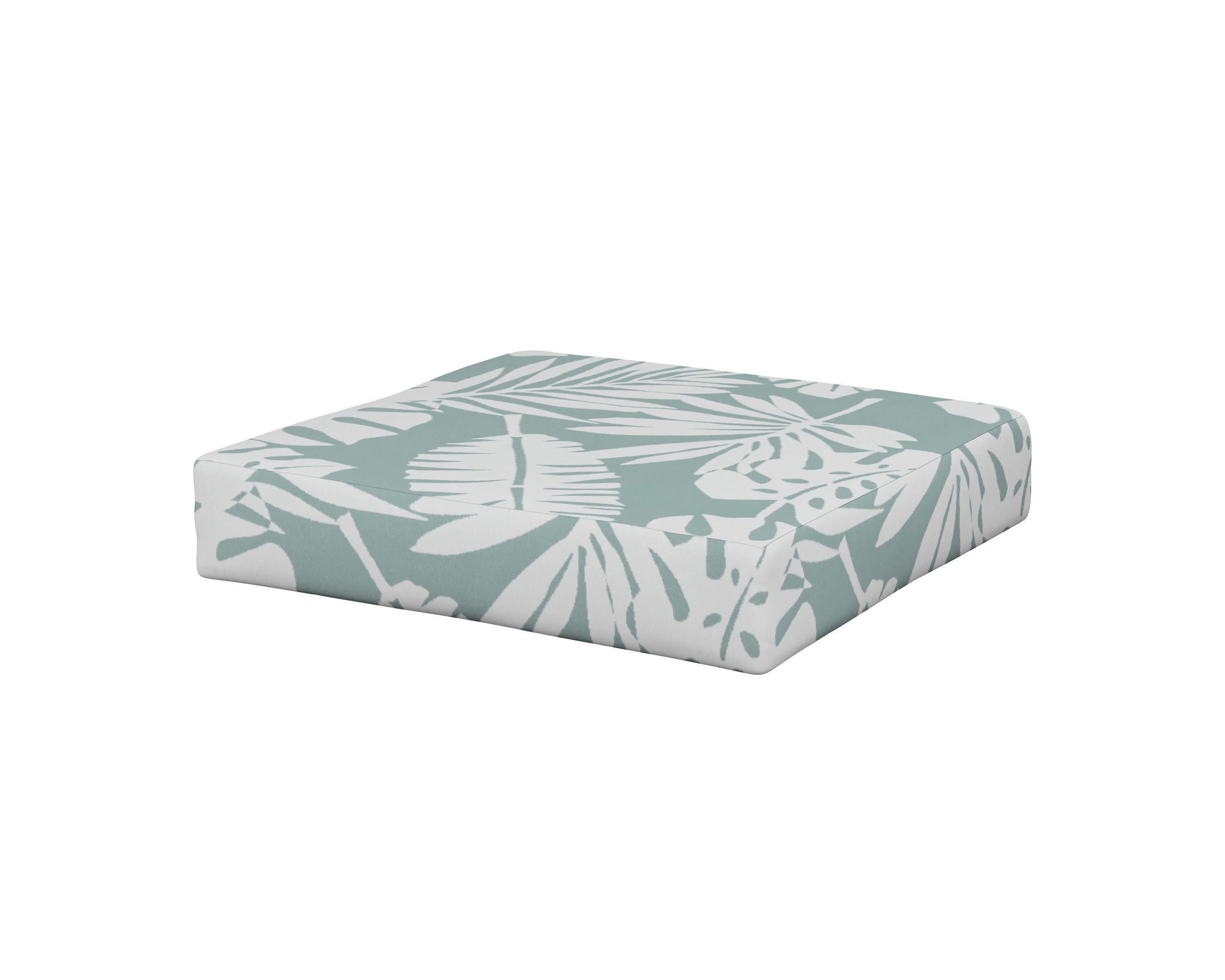 Prescott Ottoman Cushion in Leaf Glacier Spa