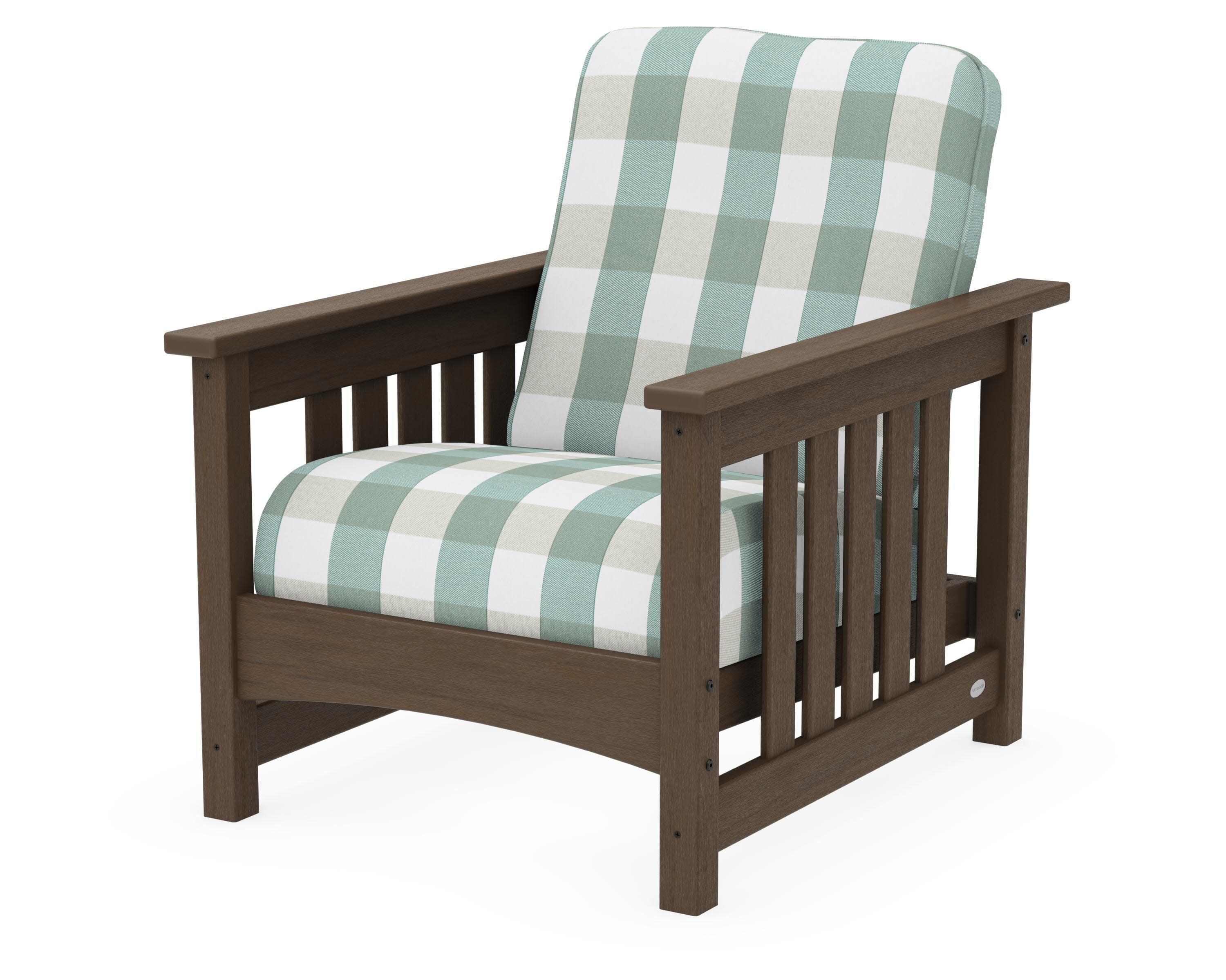 Club Mission Chair in Kona / Buffalo Plaid Glacier Spa