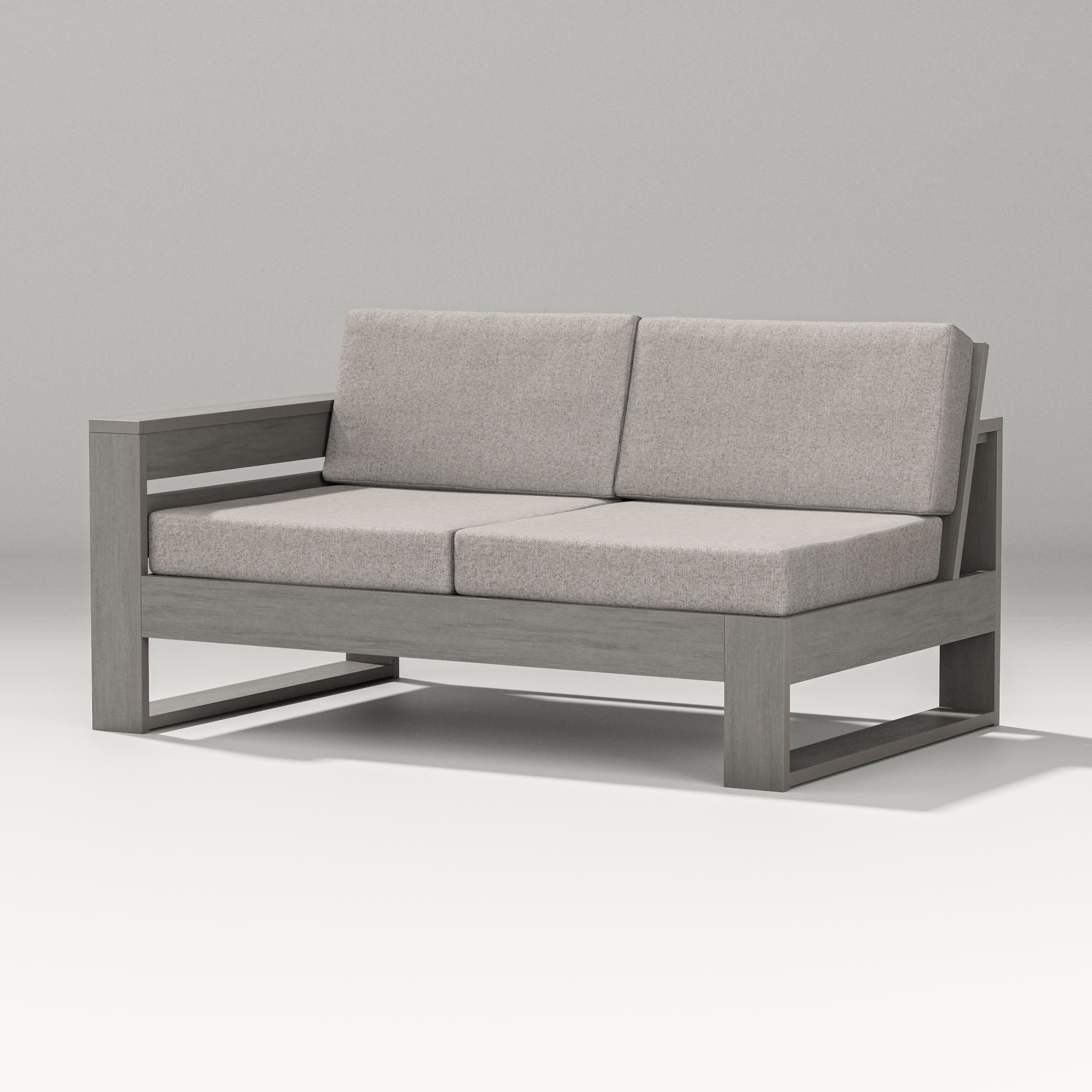 Latitude Modular Left Arm Loveseat in Driftwood / Weathered Tweed