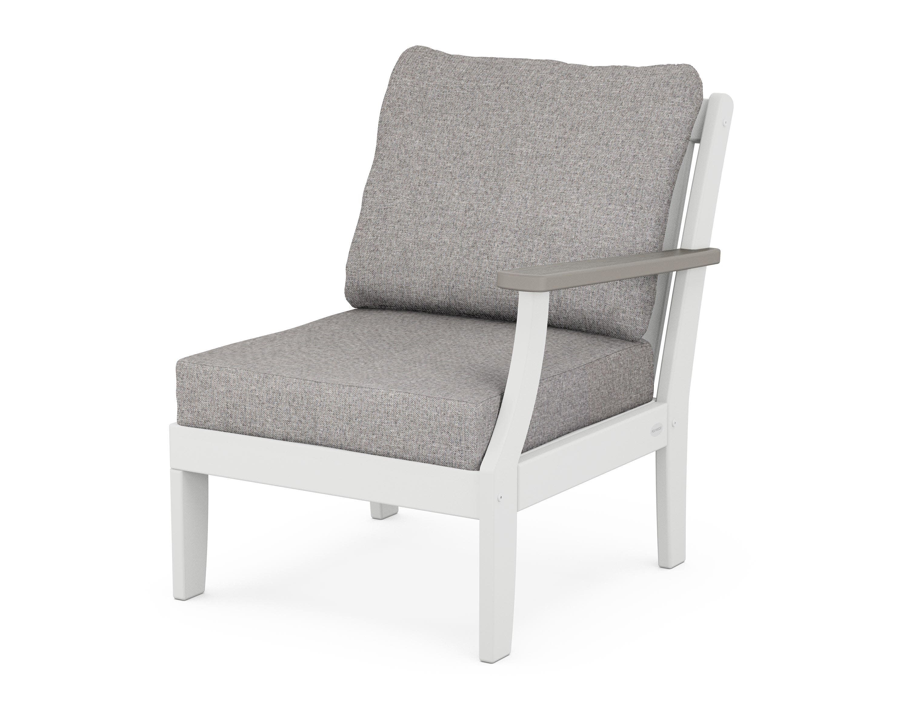 Braxton Modular Right Arm Chair in White / Driftwood / Grey Mist