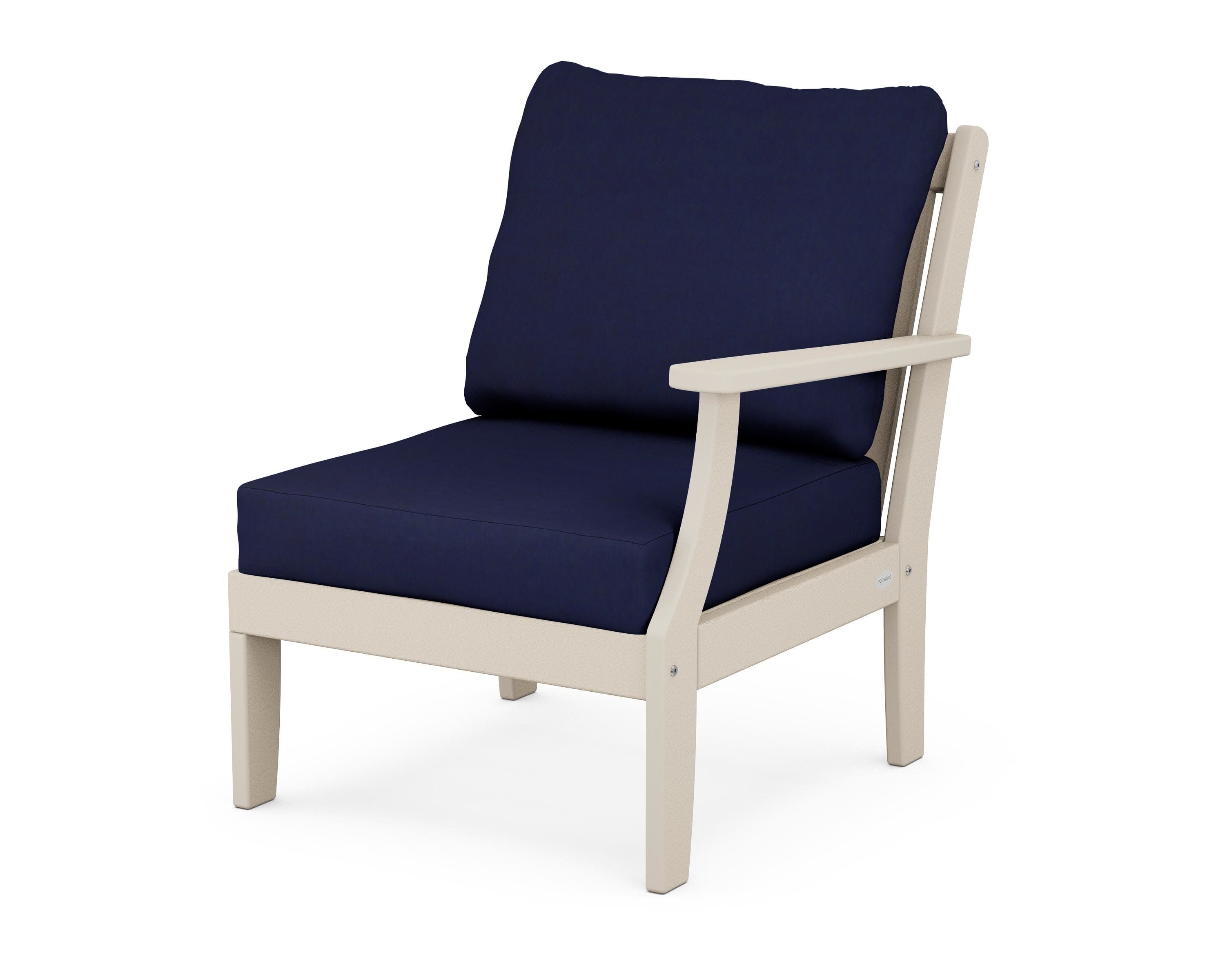 Braxton Modular Right Arm Chair in Sand / Navy