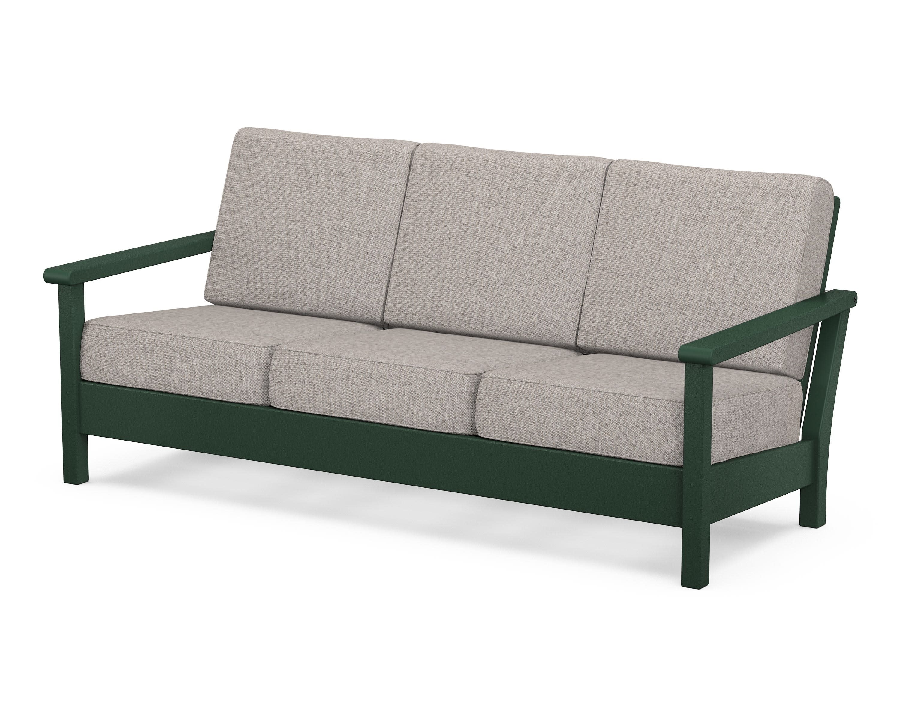 Harbour Deep Seating Sofa in Green / Weathered Tweed