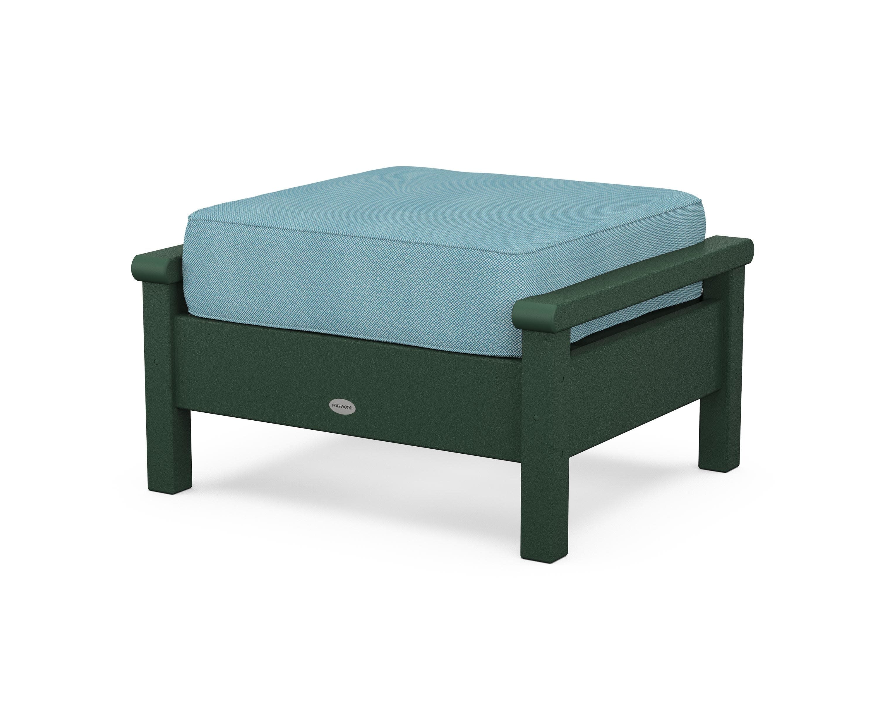 Harbour Deep Seating Ottoman in Green / Lattice Sky Blue