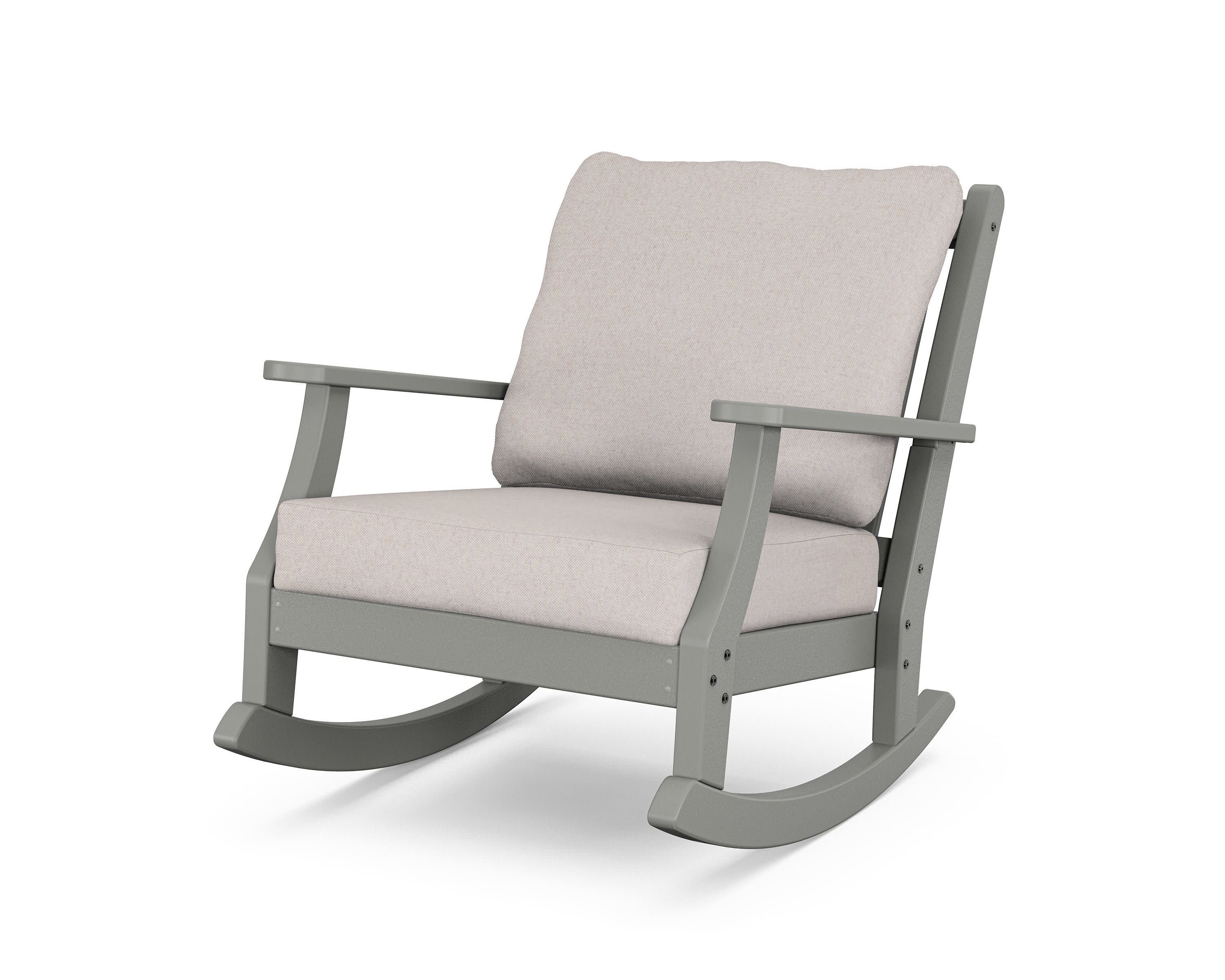 Wovendale Deep Seating Rocking Chair in Slate Grey / Dune Burlap