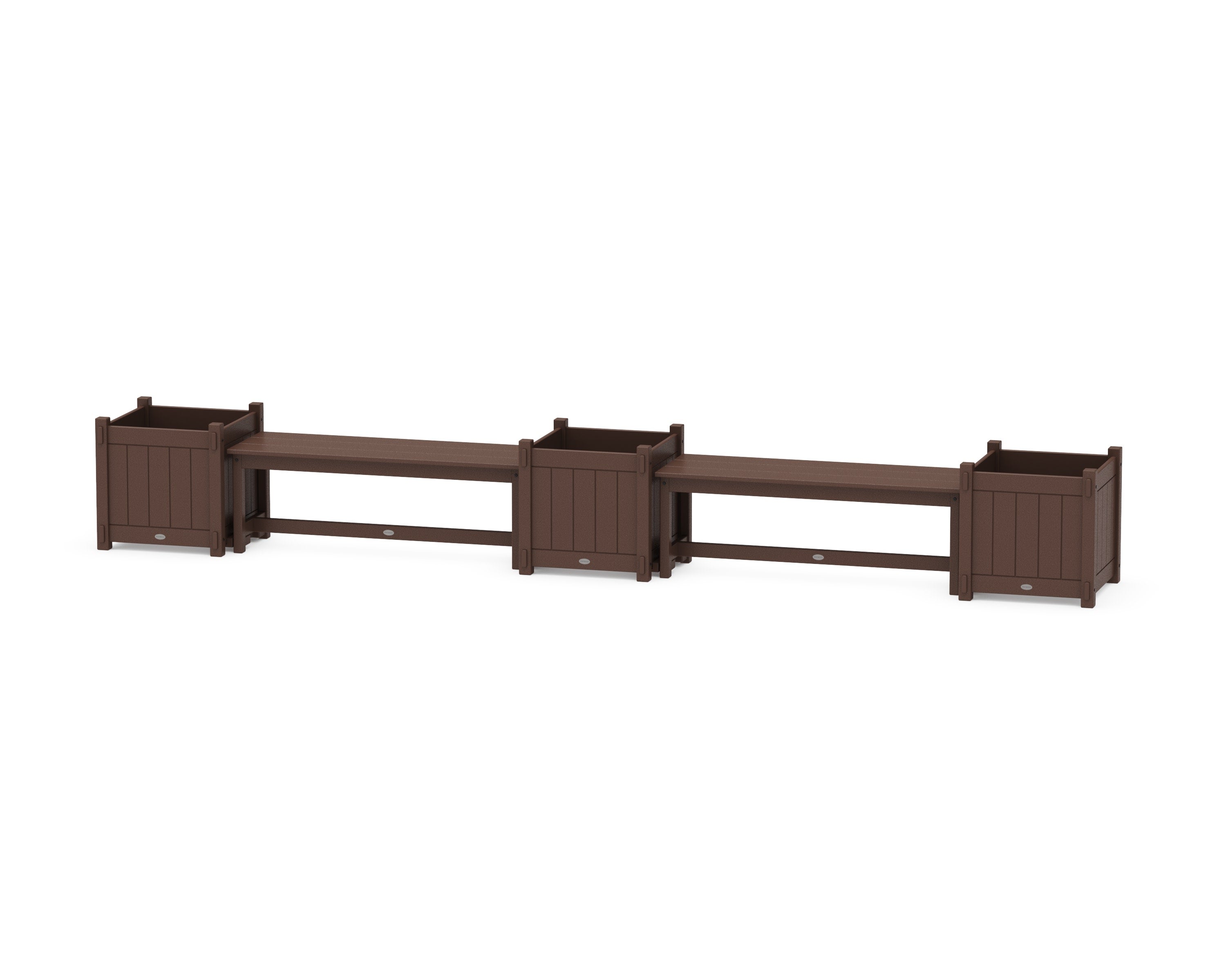 48" Vineyard Straight Double Planter Bench Set - Large in Mahogany