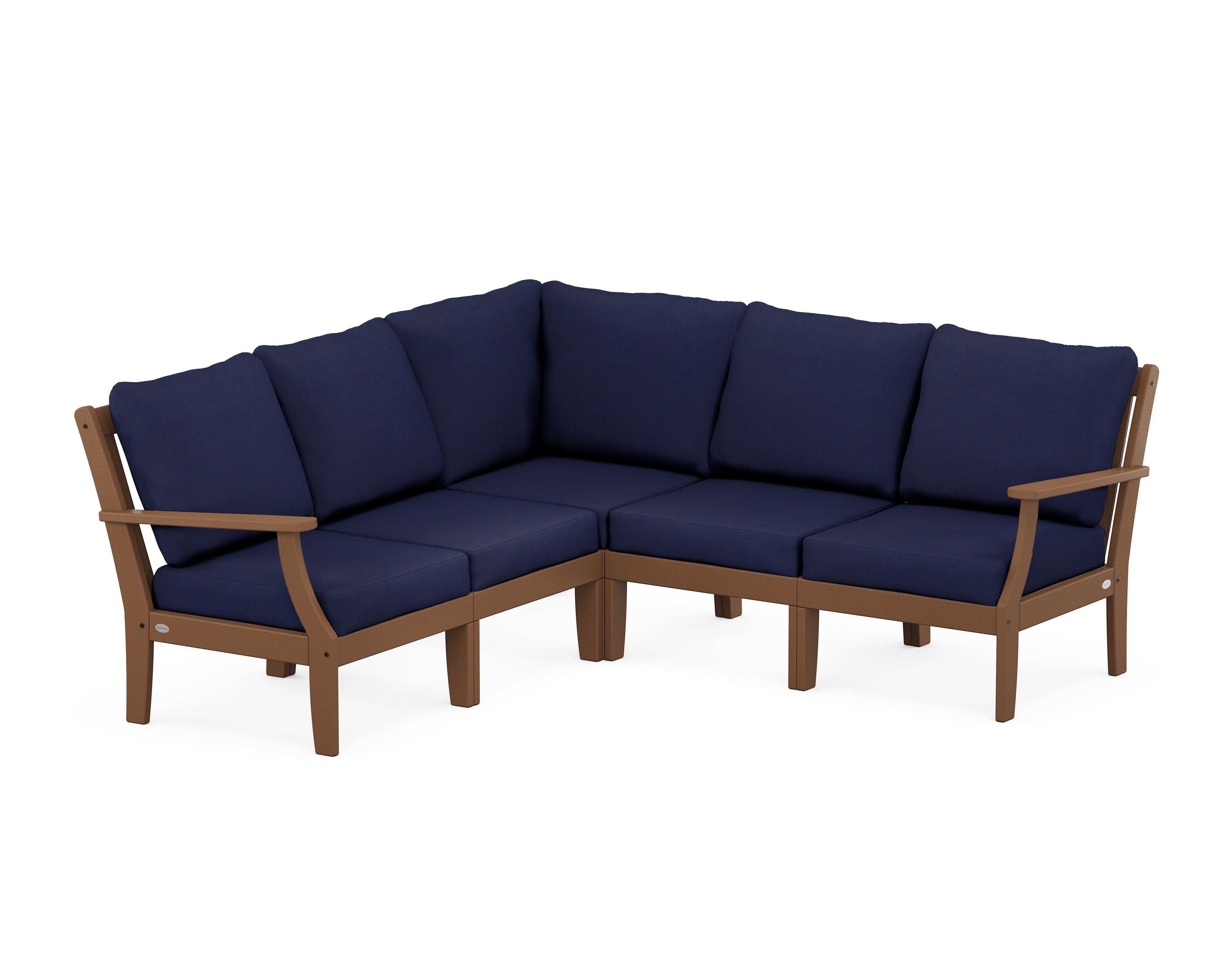 Braxton Modular 5-Piece Deep Seating Set in Teak / Navy