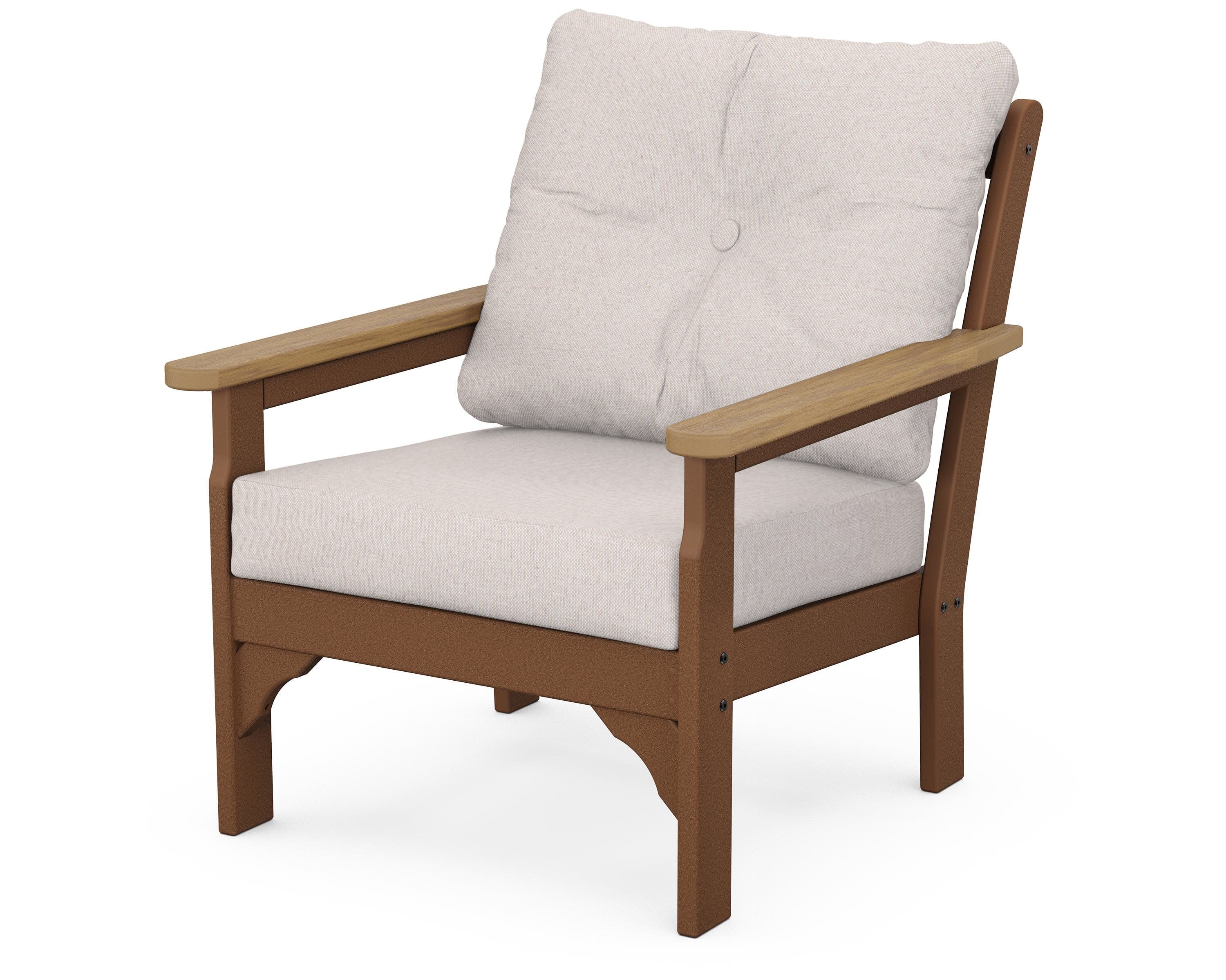 Vineyard Deep Seating Chair in Teak / Natural / Dune Burlap