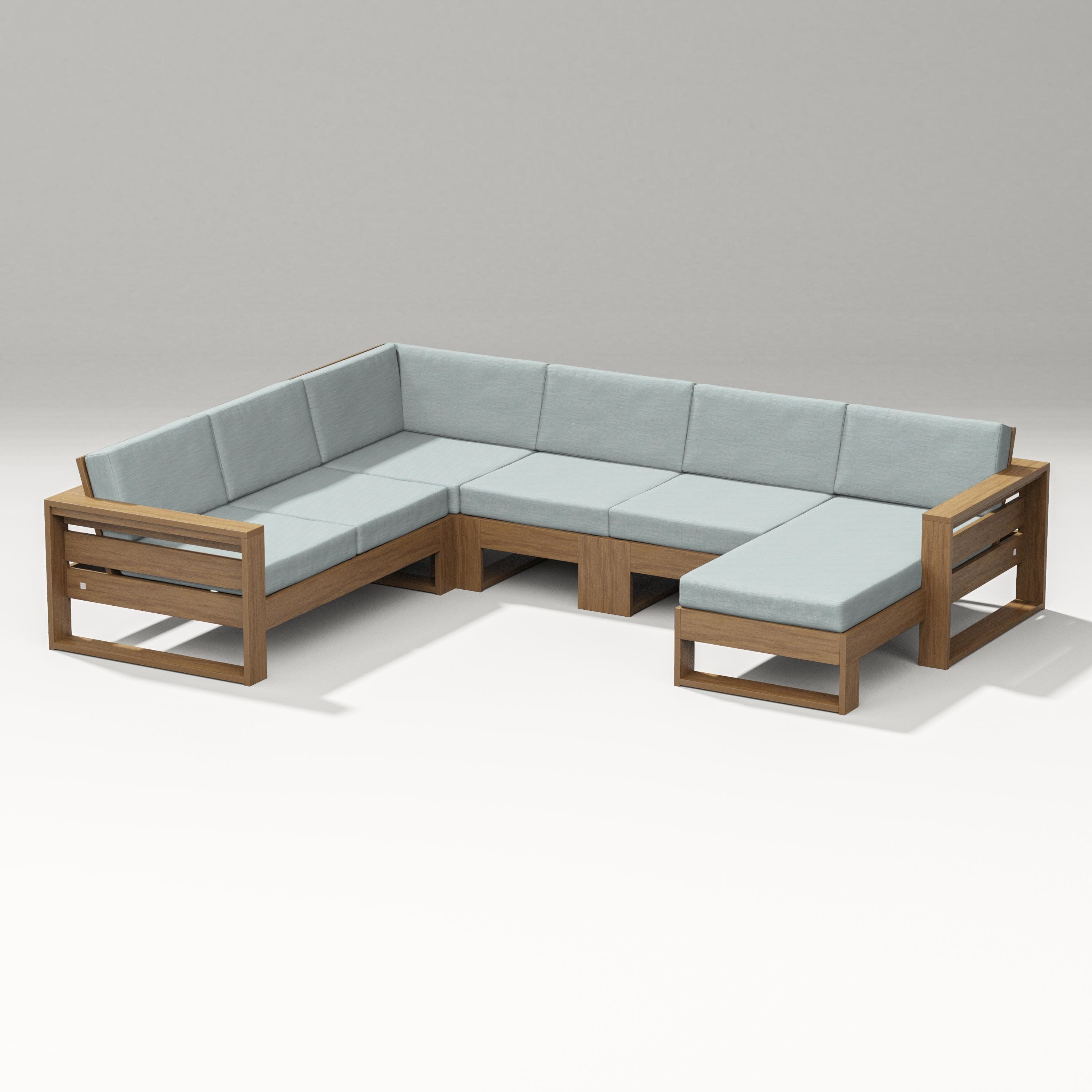 Latitude Corner Sectional with Right Chaise in Natural / Soothe Mist