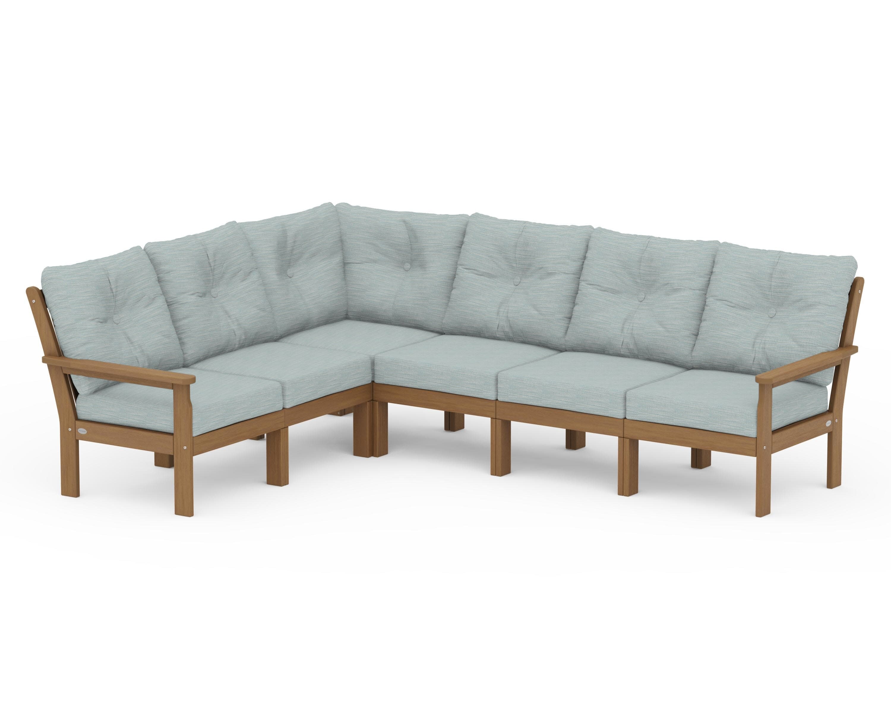 Vineyard 6-Piece Sectional in Natural / Soothe Mist