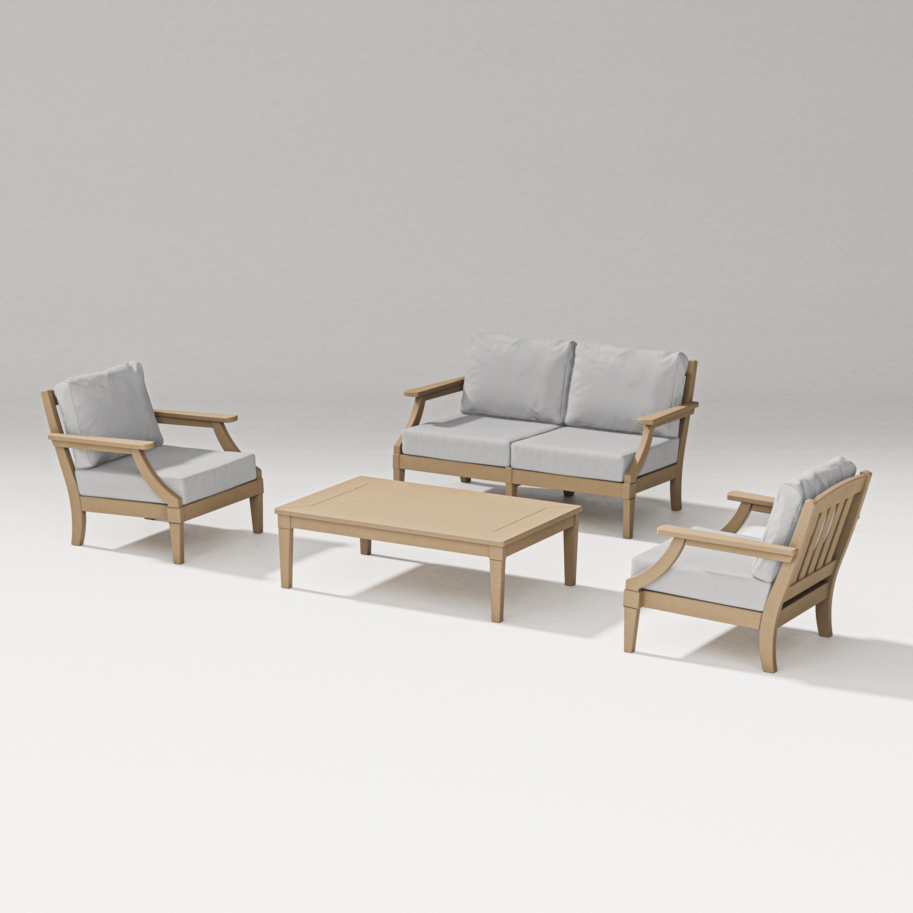 Estate Lounge 4-Piece Loveseat Set in Vintage Sahara / Diamond in the Rough