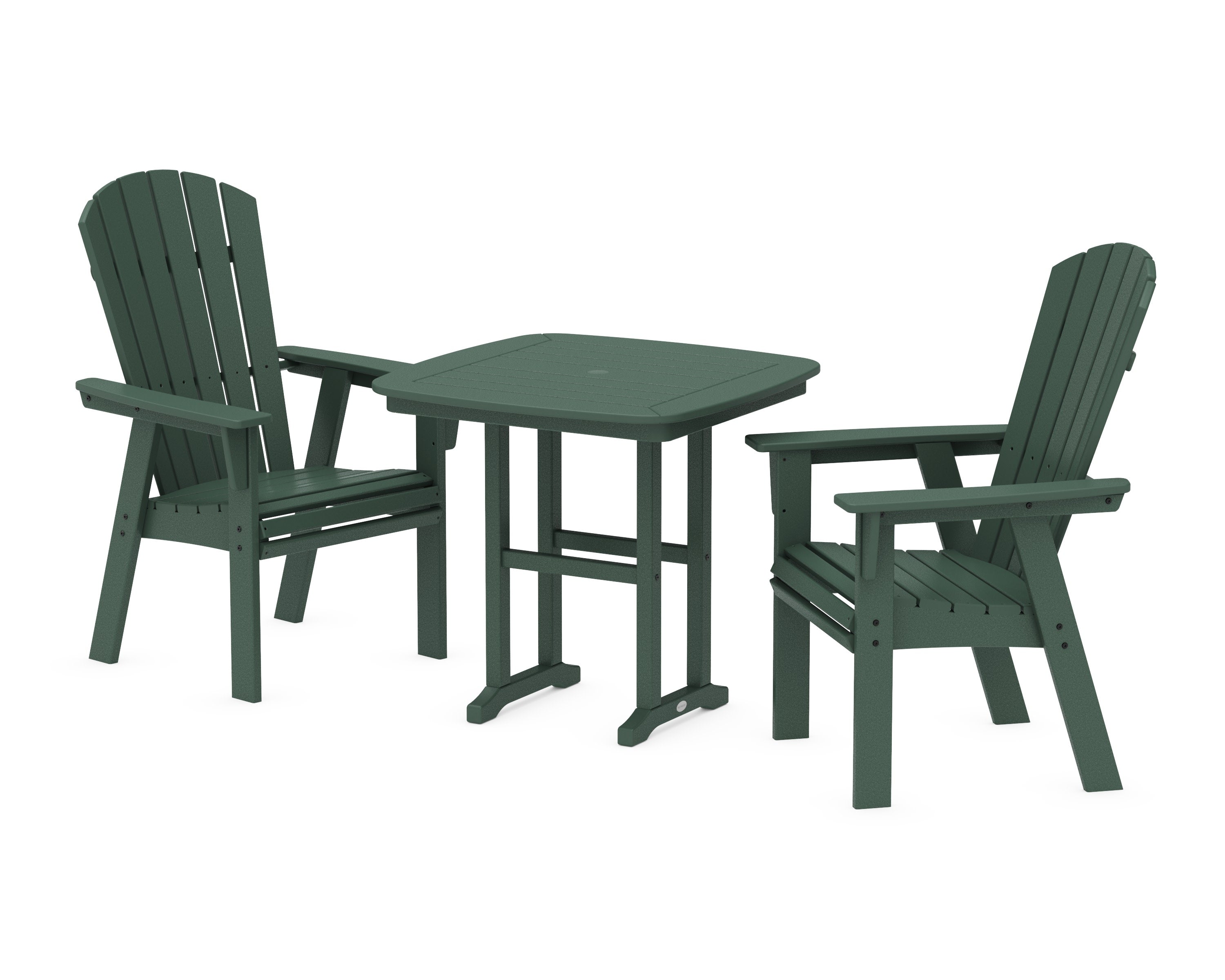 Nautical Adirondack 3-Piece Dining Set in Green