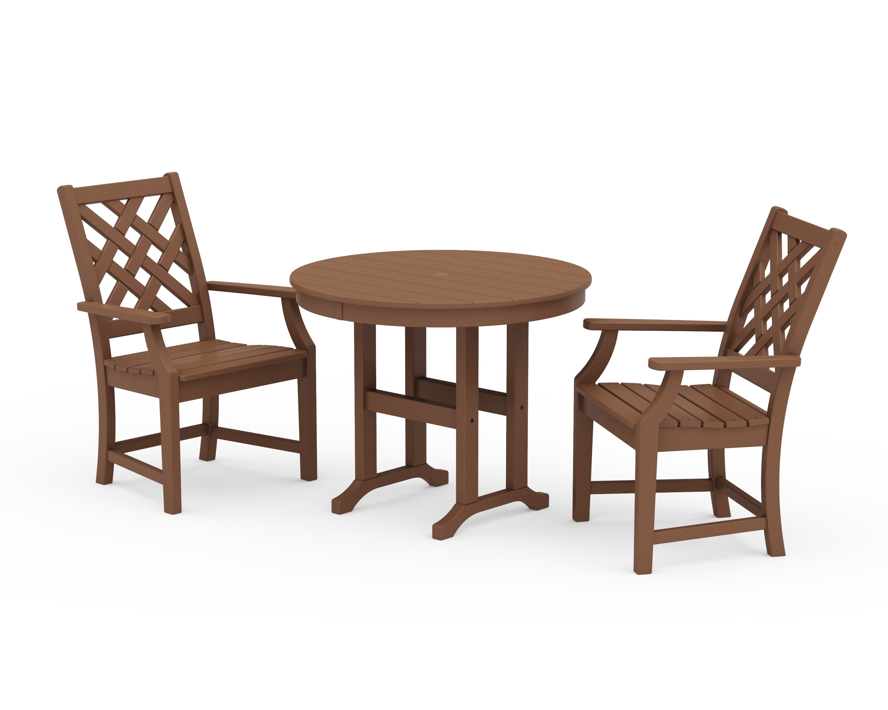 Wovendale 3-Piece Farmhouse Dining Set in Teak