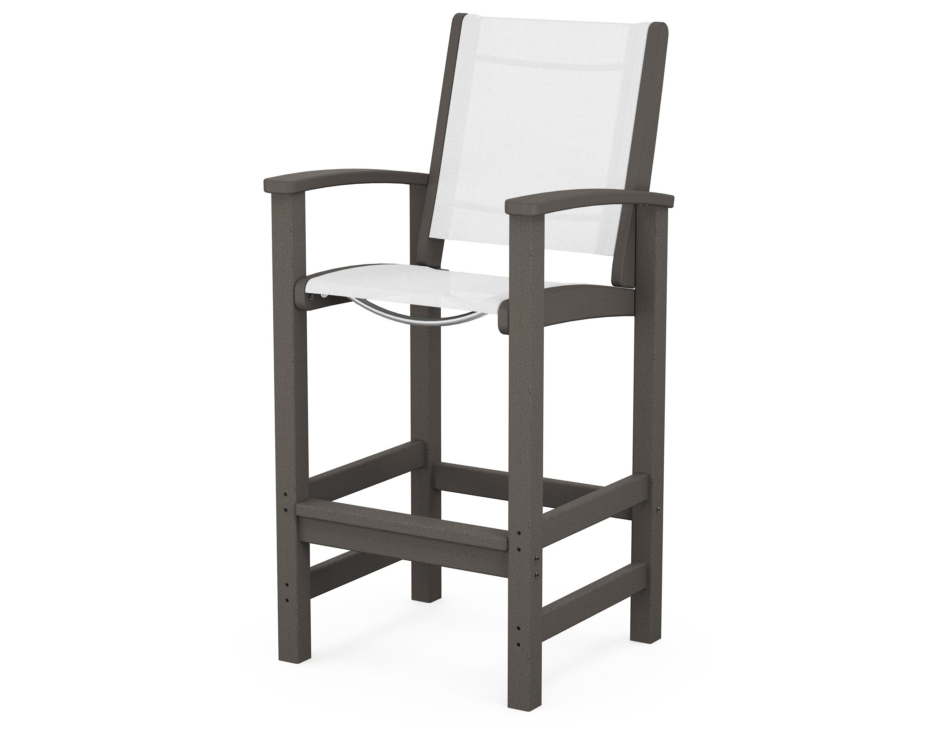 Coastal Bar Chair in Vintage Coffee / White Sling