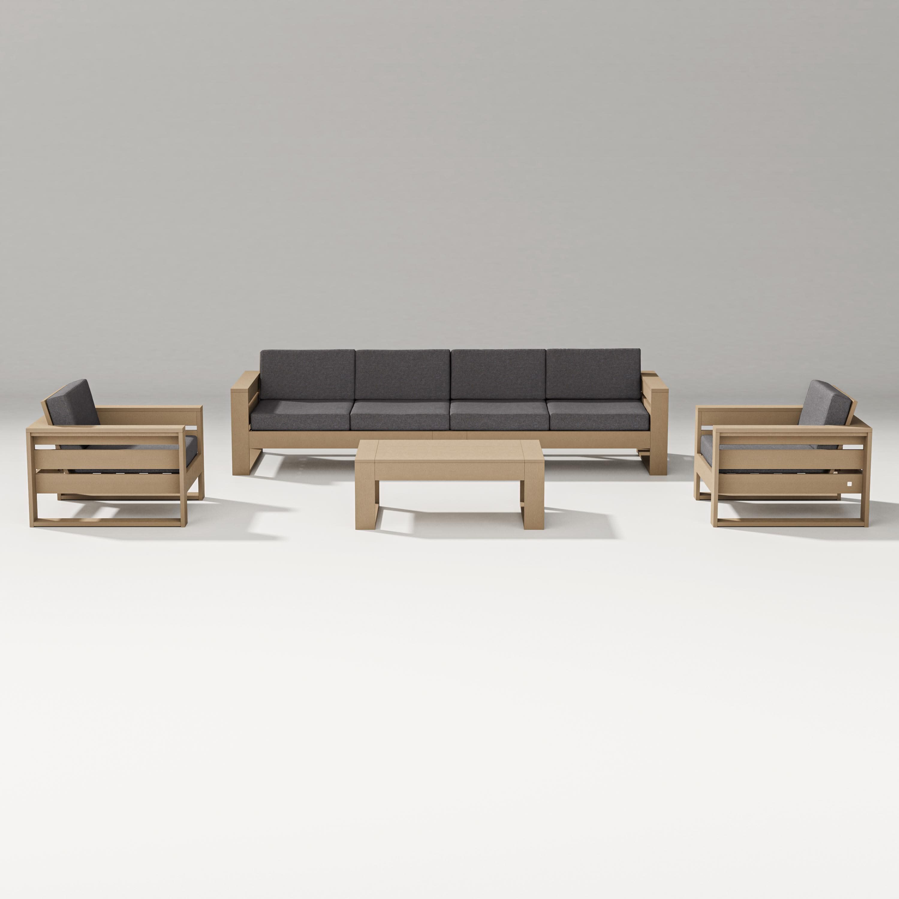Latitude 5-Piece Lounge Sofa Set in Vintage Sahara / Ash Charcoal