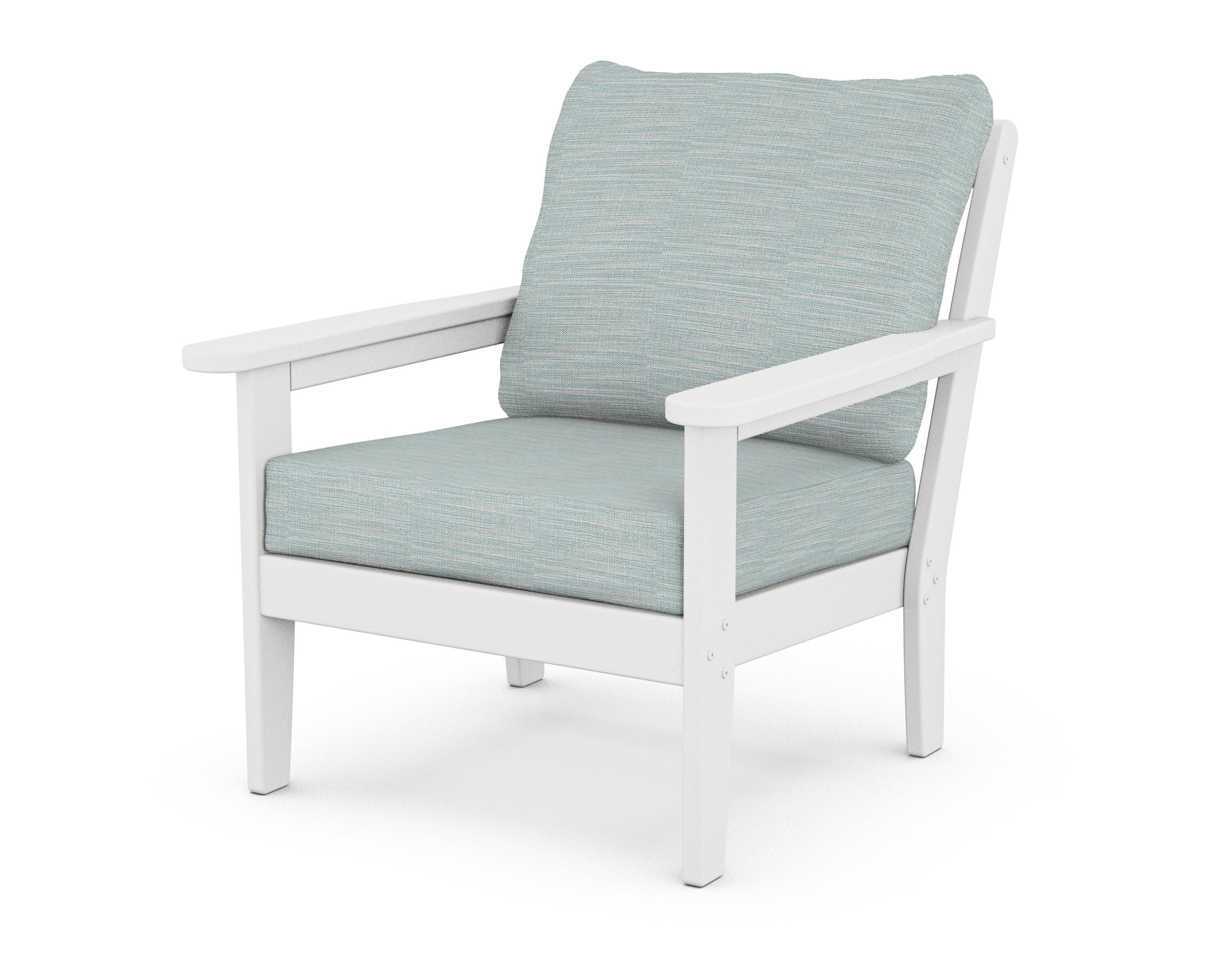 Cottage Deep Seating Chair in White / Soothe Mist