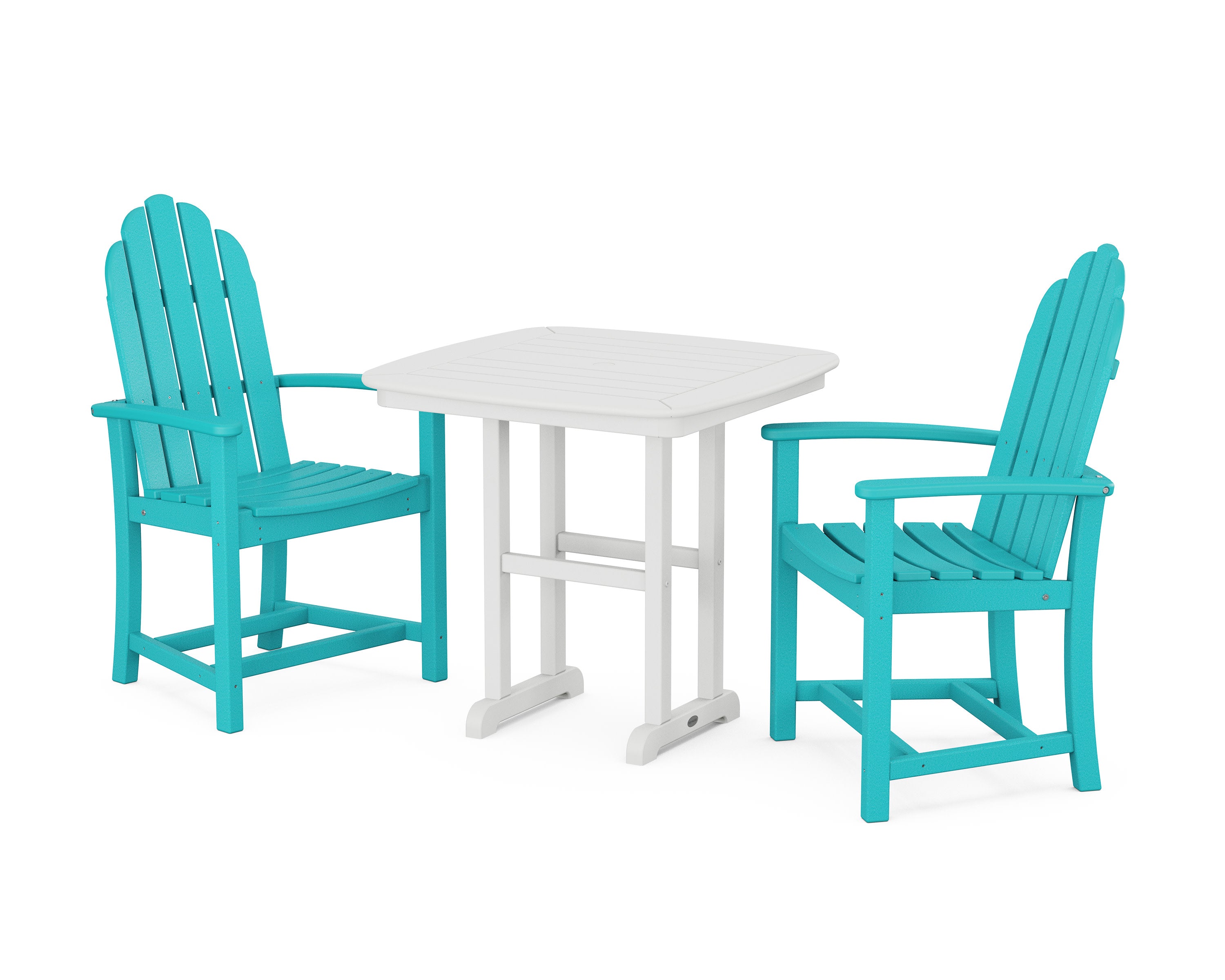 Classic Adirondack 3-Piece Dining Set in Aruba / White