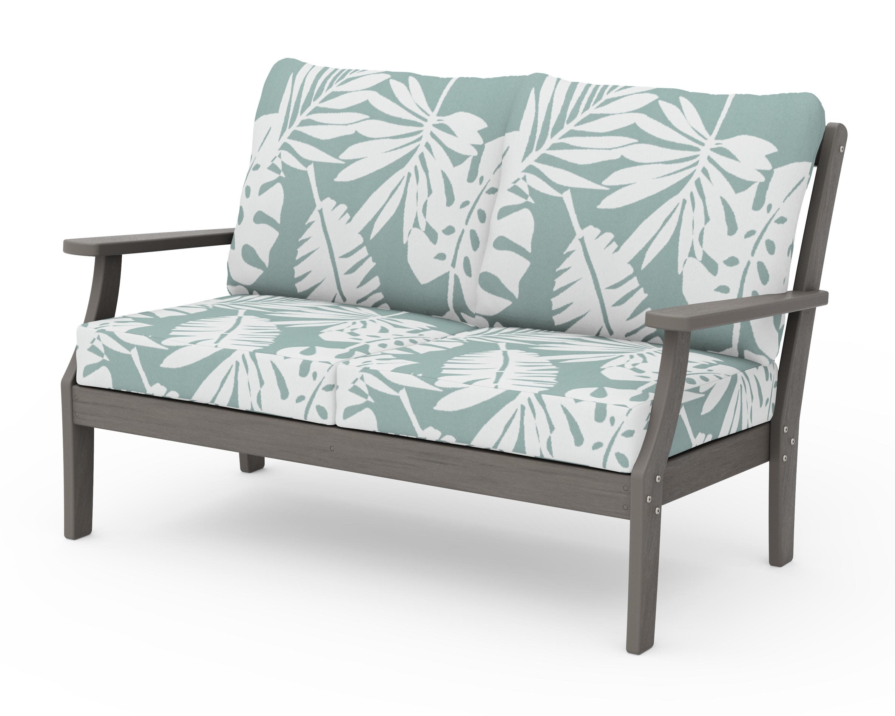 Braxton Deep Seating Loveseat in Driftwood / Leaf Glacier Spa