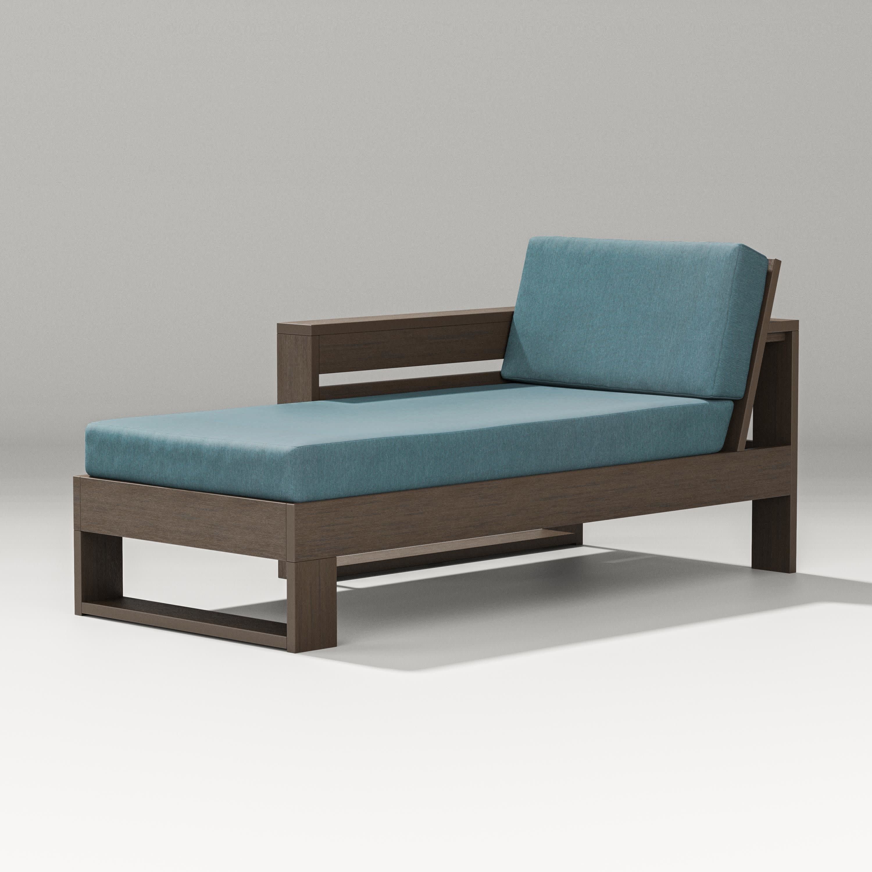 Latitude Modular Left Arm Chaise in Kona / Ocean Teal