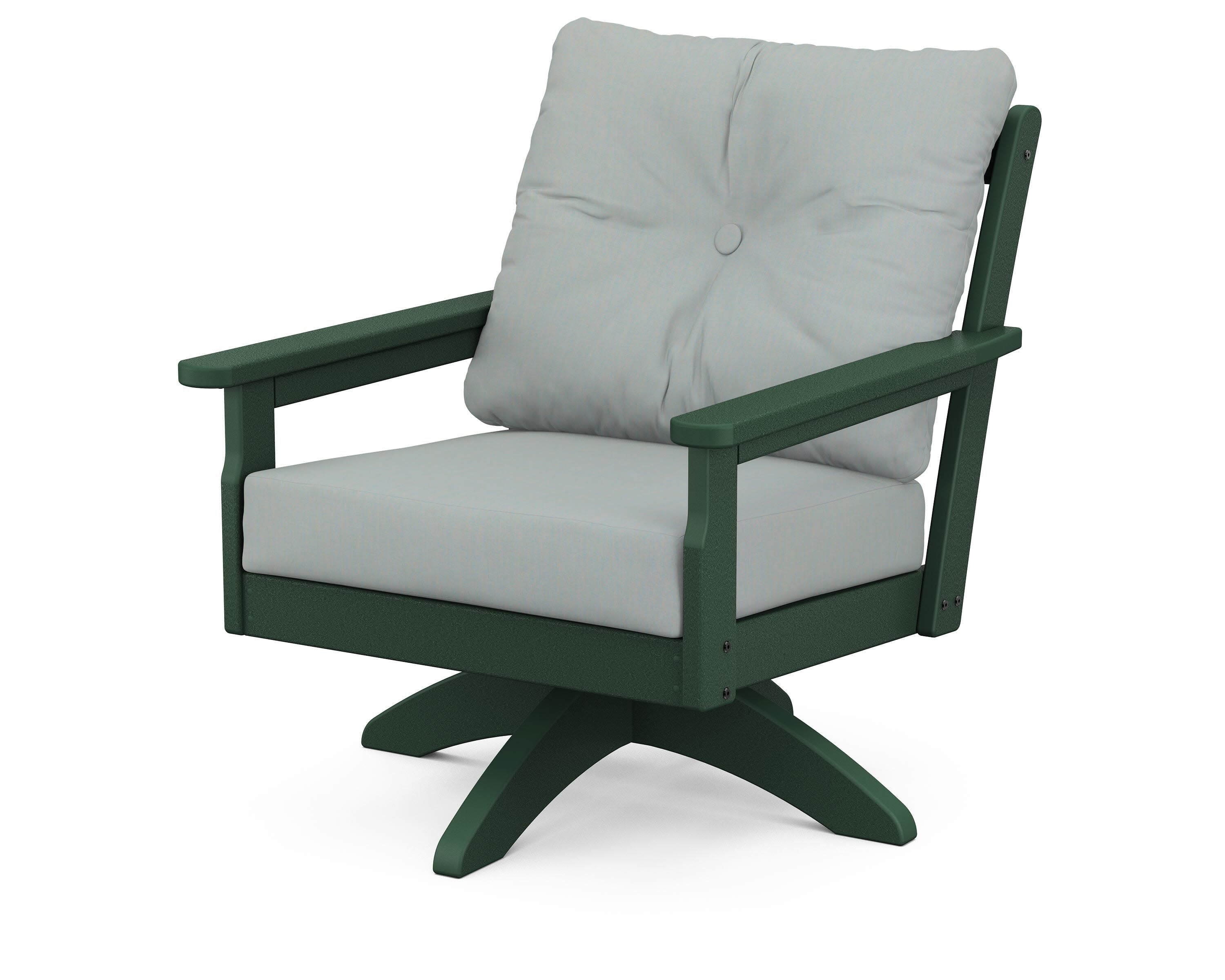 Vineyard Deep Seating Swivel Chair in Green / Spa
