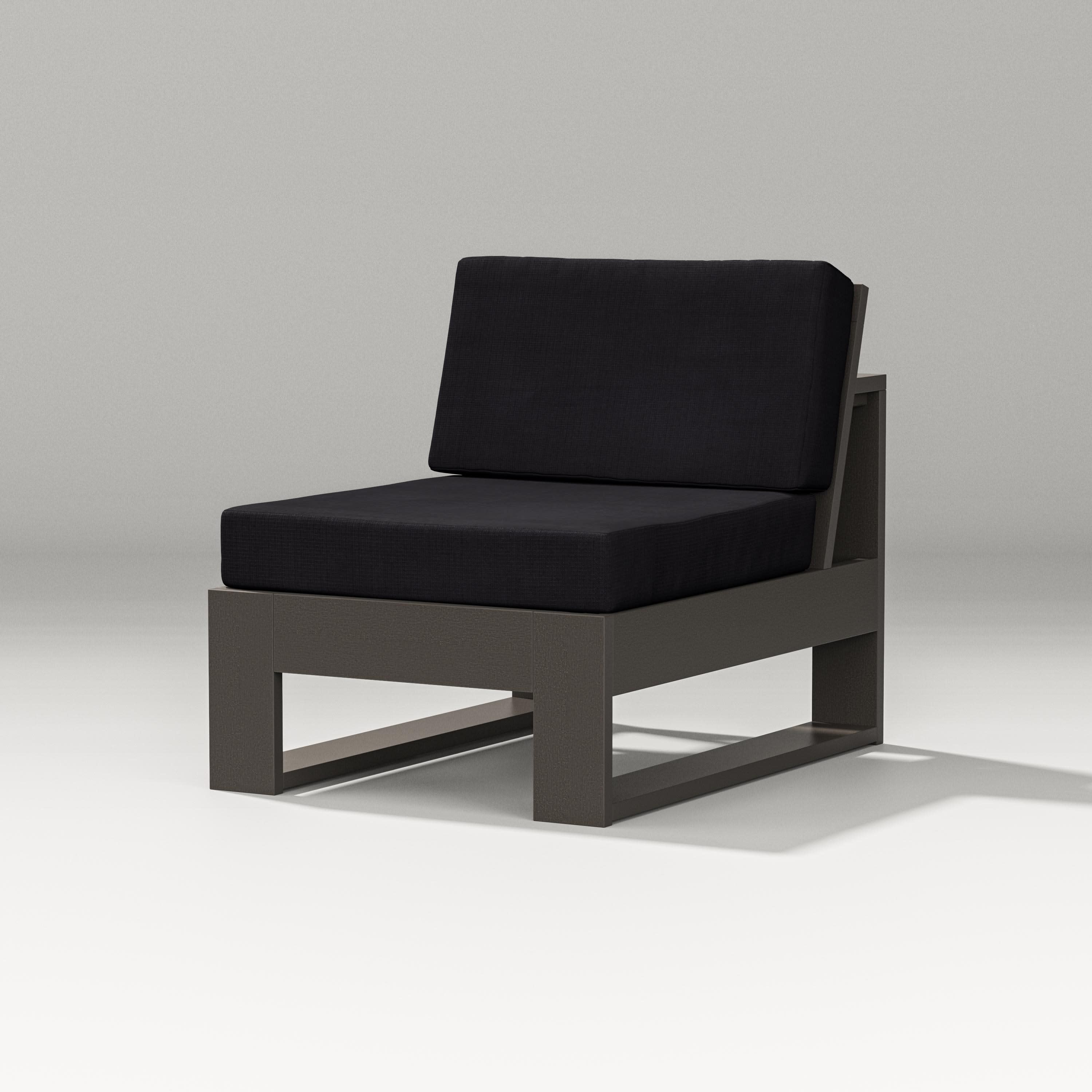 Latitude Modular Armless Chair in Vintage Coffee / Midnight Linen