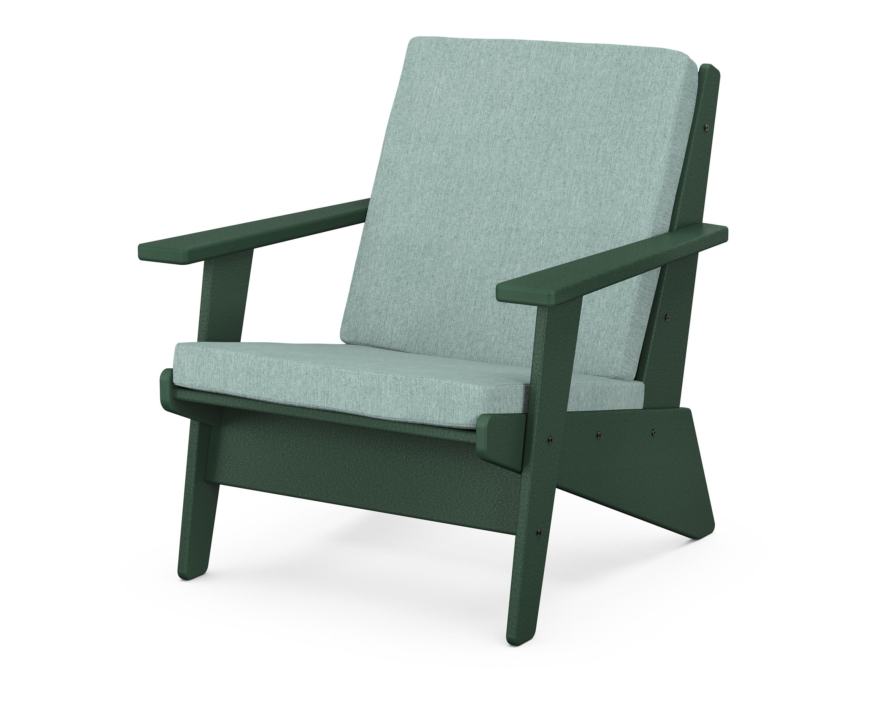 Riviera Modern Lounge Chair in Green / Glacier Spa
